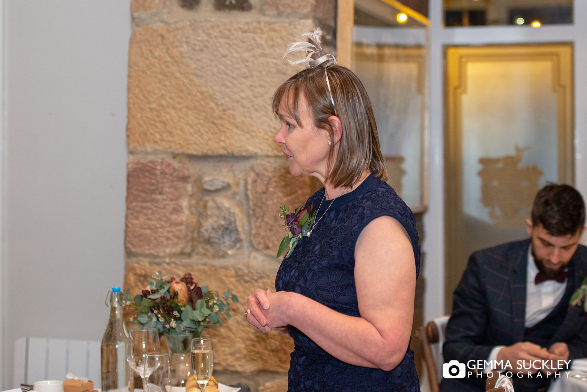 mother of the bride doing a speech at coniston hotel wedding