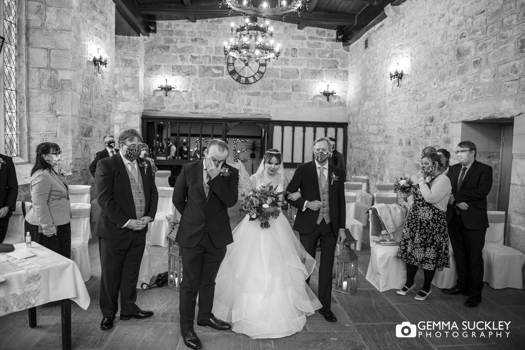 wedding photography of the ceremony at the priests house bolton abbey