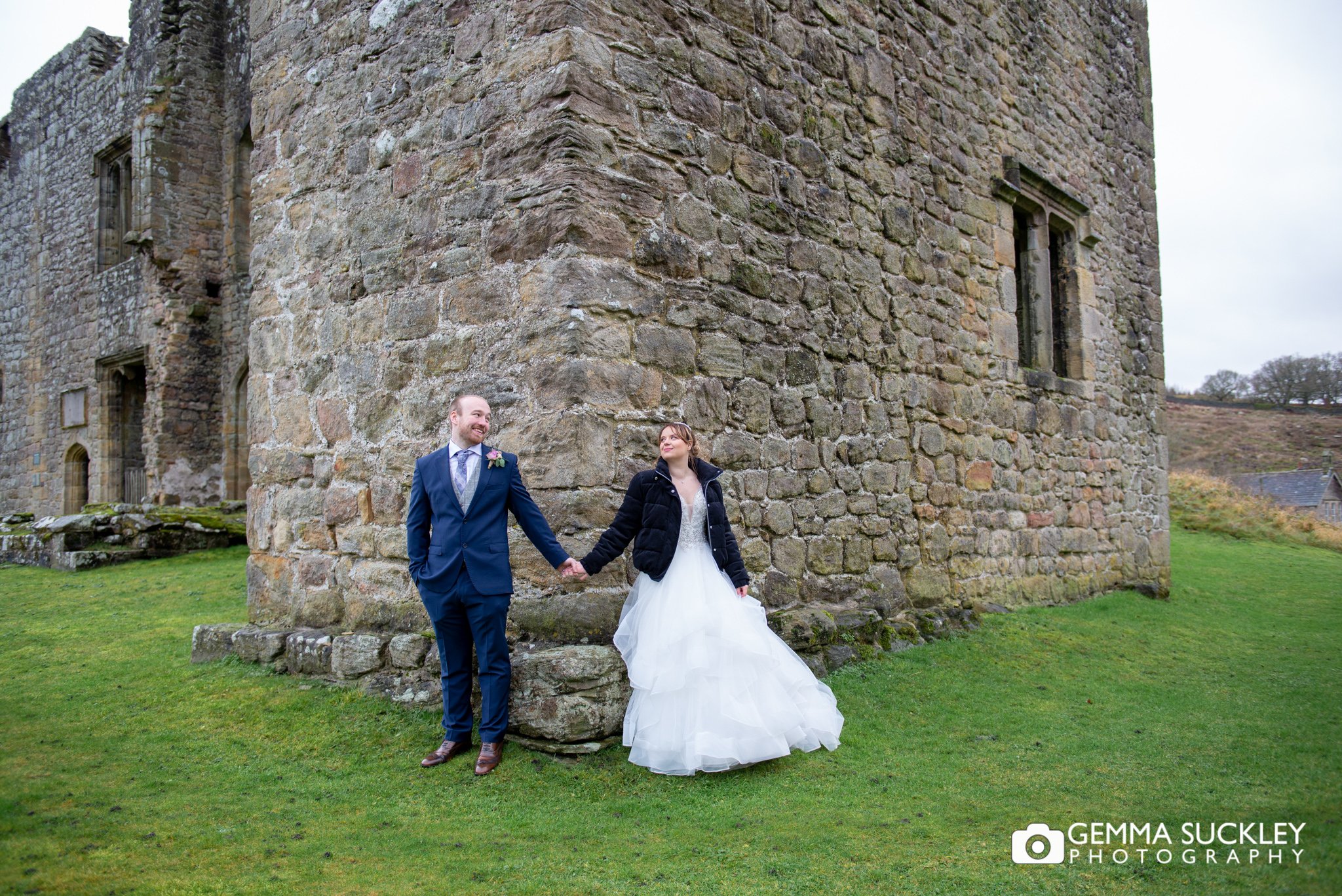 wedding photography of the bride and groom by barden tower