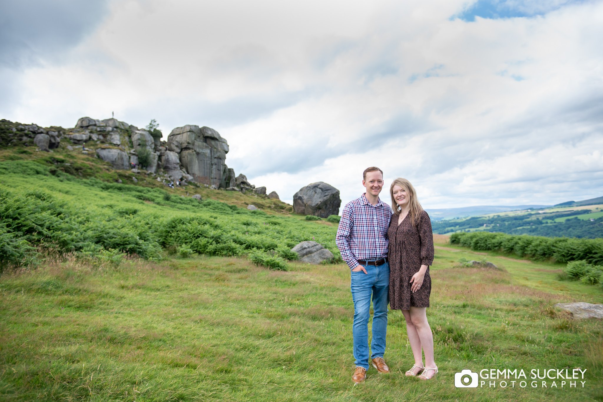 engagement photography of a couple on ilkley moor