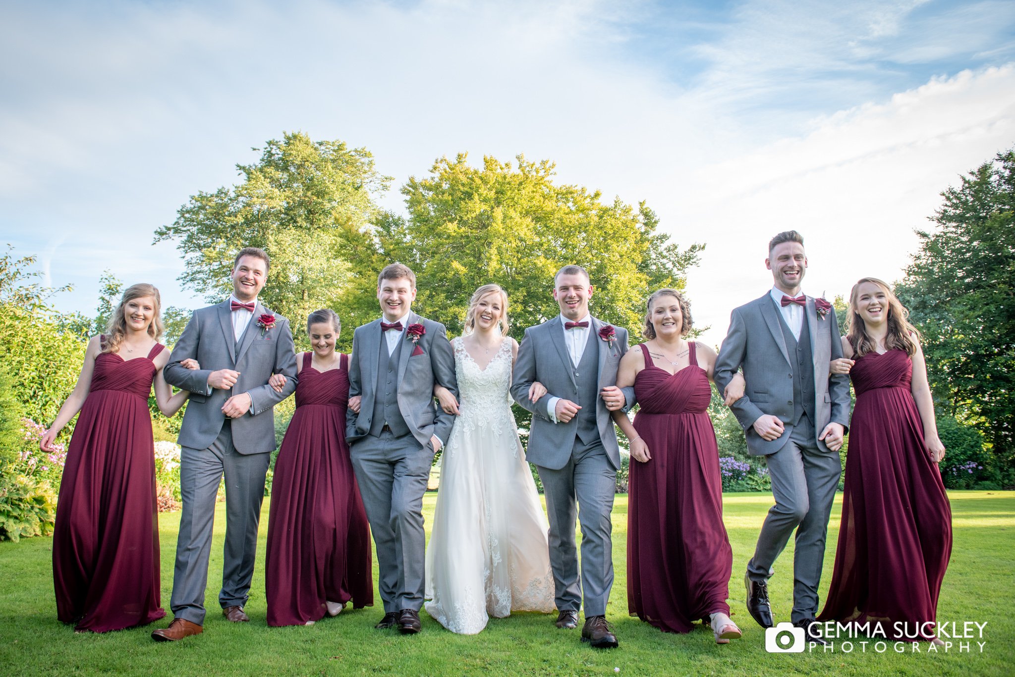 the wedding party at the falcon manor in settle