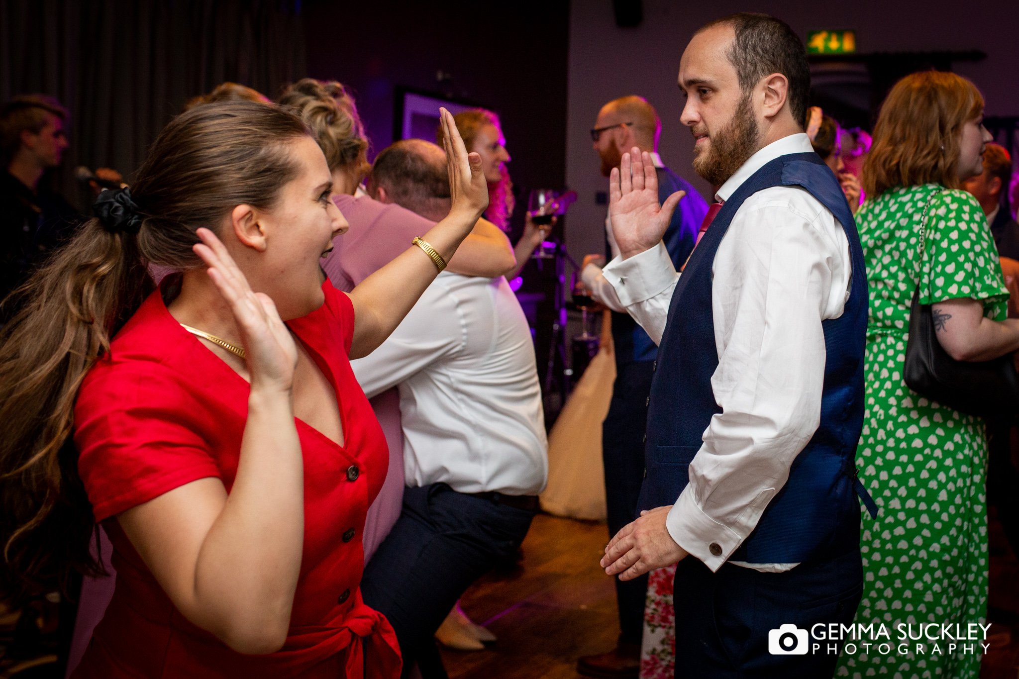 wedding guests dancing at the coniston hotel wedding 