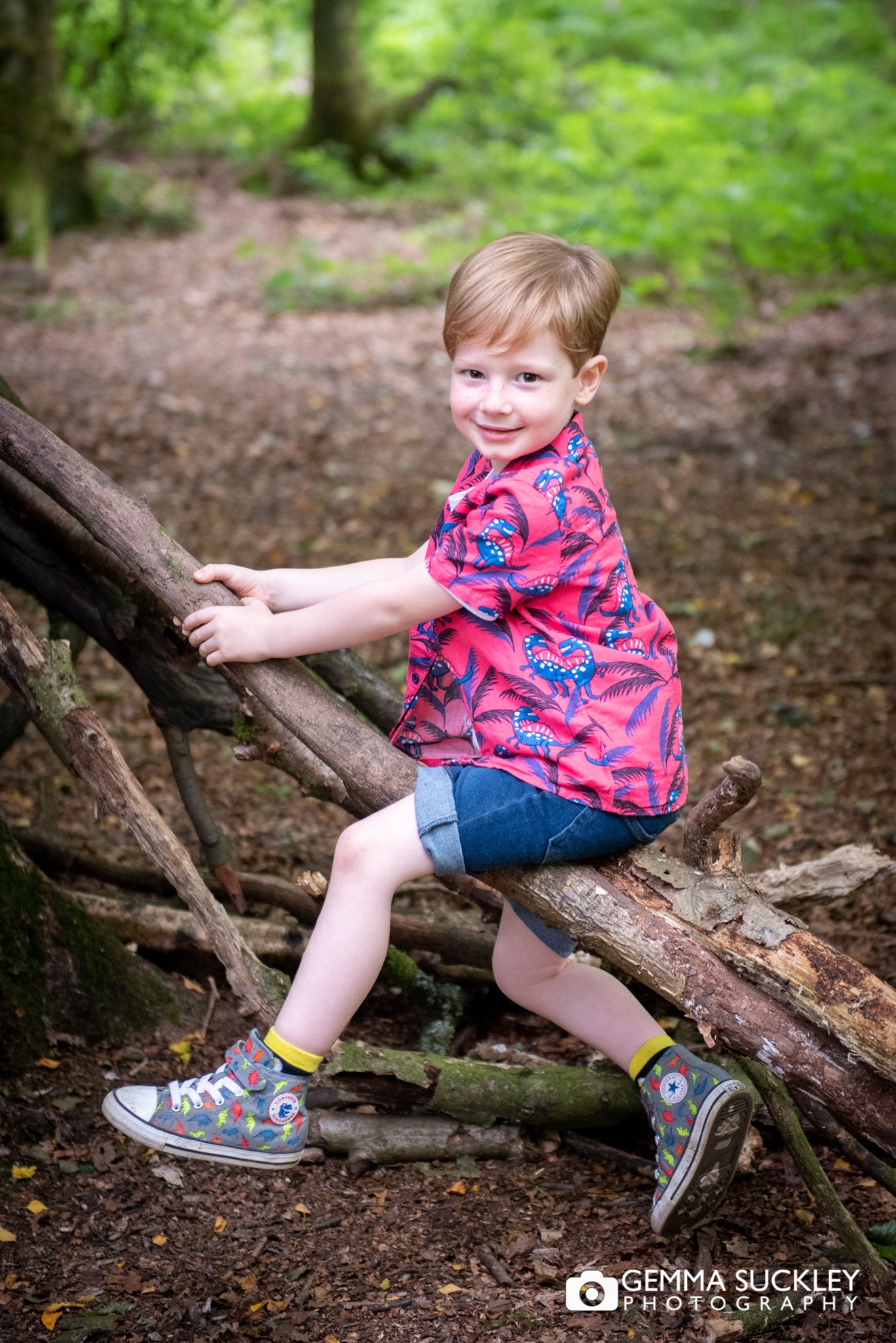 little boy smiling for the camera in otley chevin 