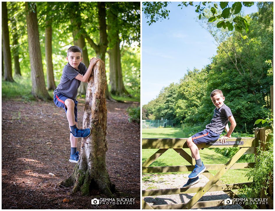 a little boy playing in lothersdale park