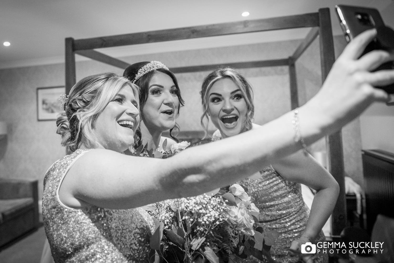 bridesmaid taking a selfie