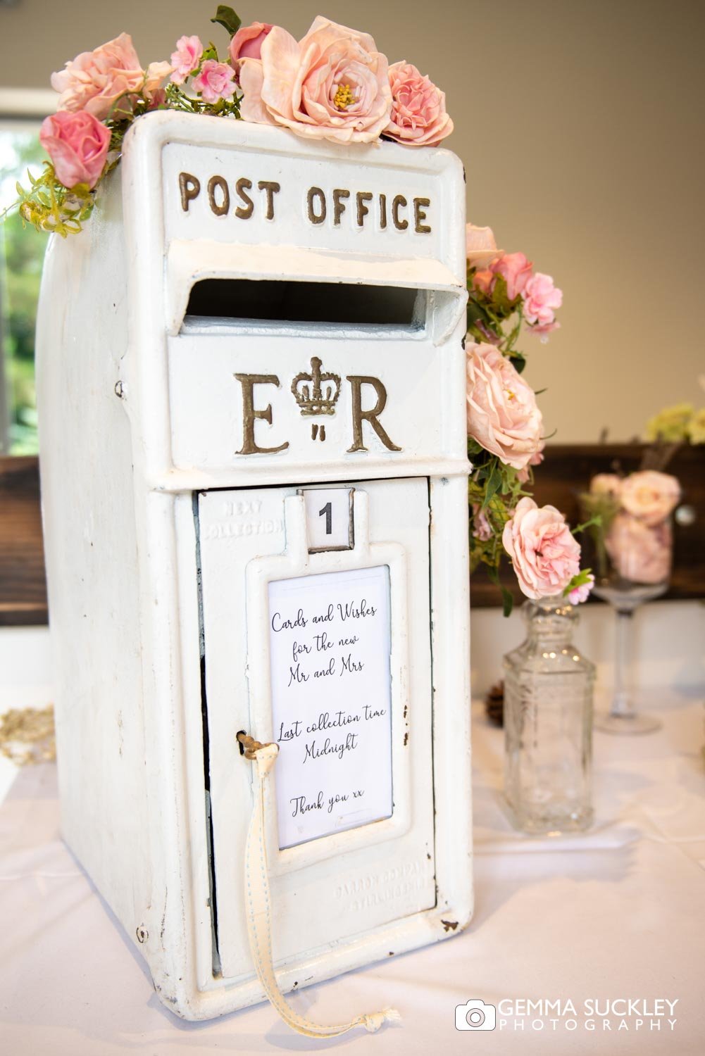 wedding post box at the gamekeepers in