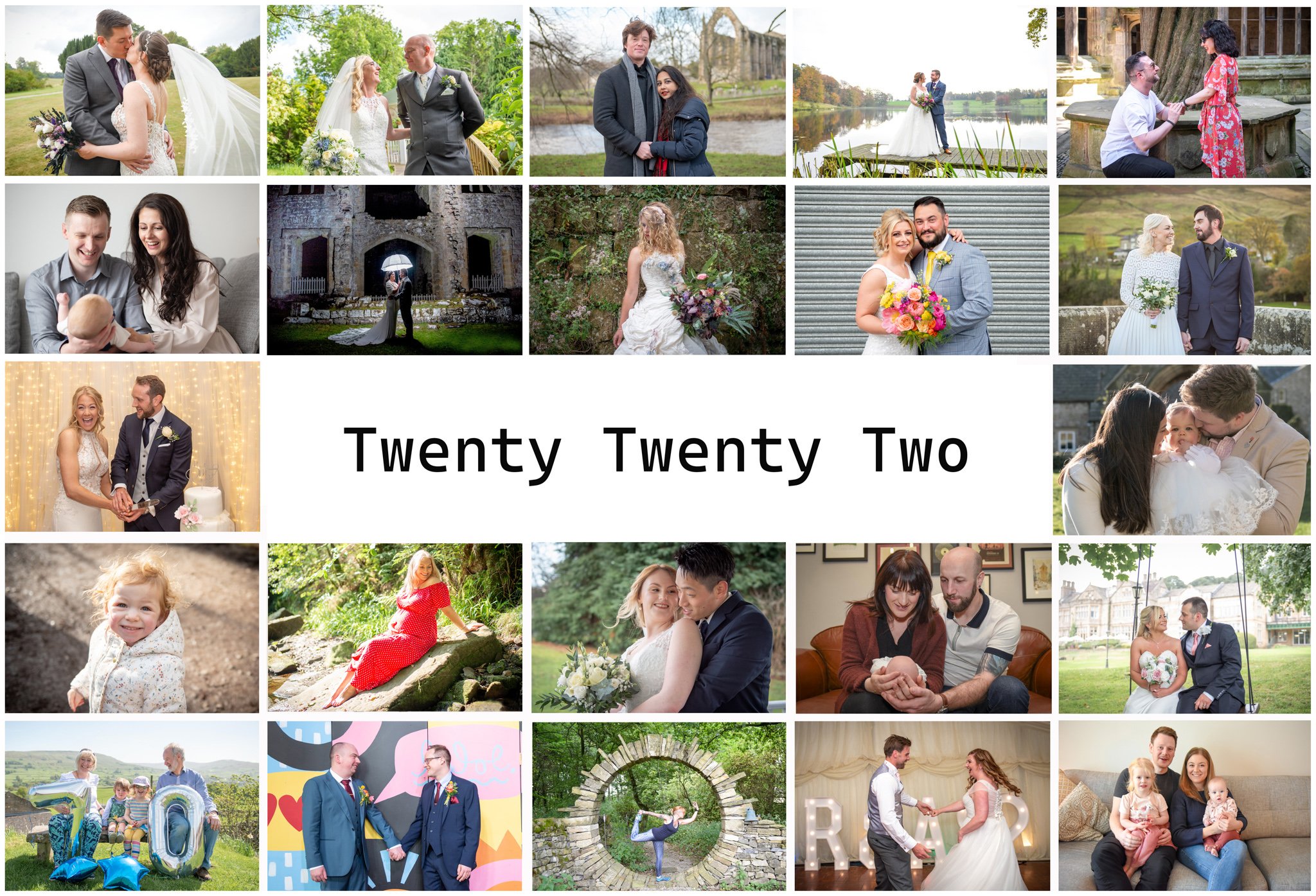a collage of wedding and family photography