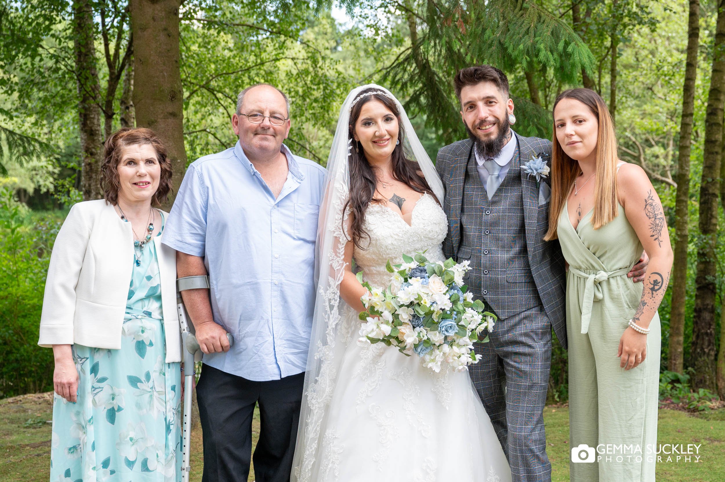 formal family wedding photo at chevin country park hotel