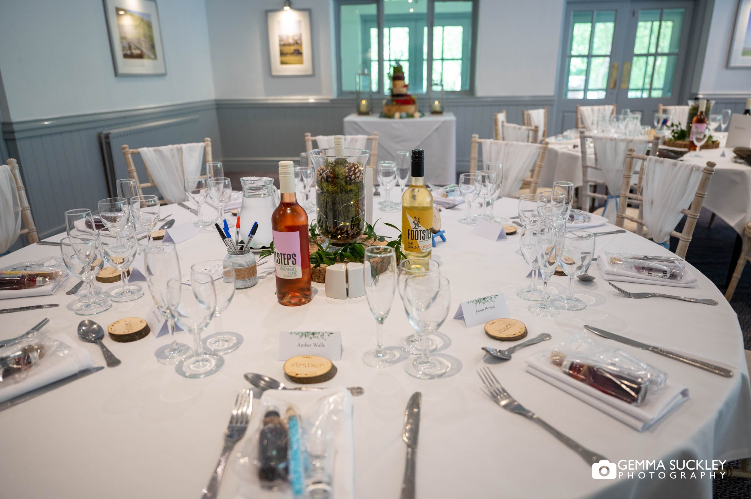 table detail at chevin country park hotel wedding