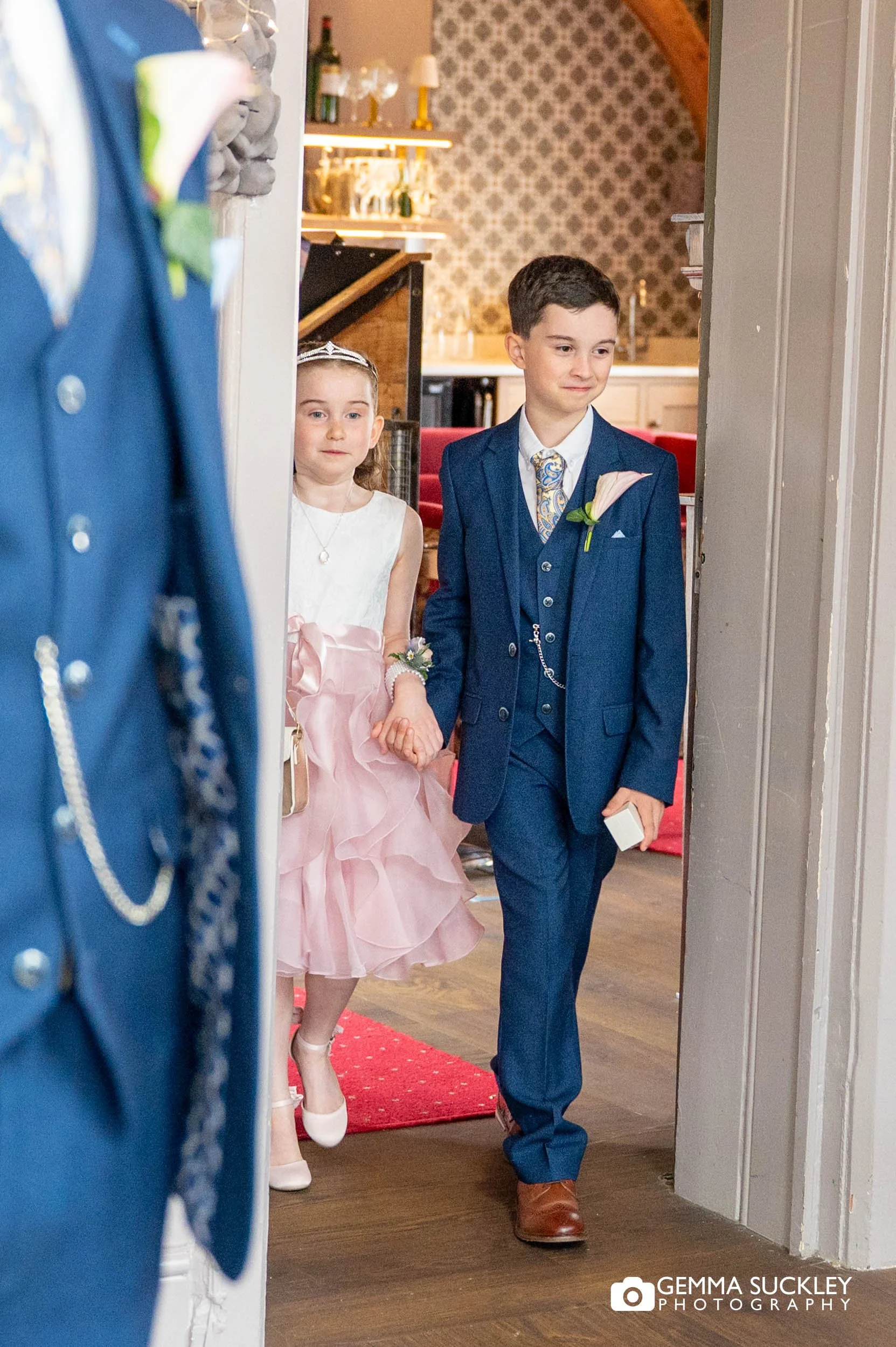 page boy and flower girl enter york refectory