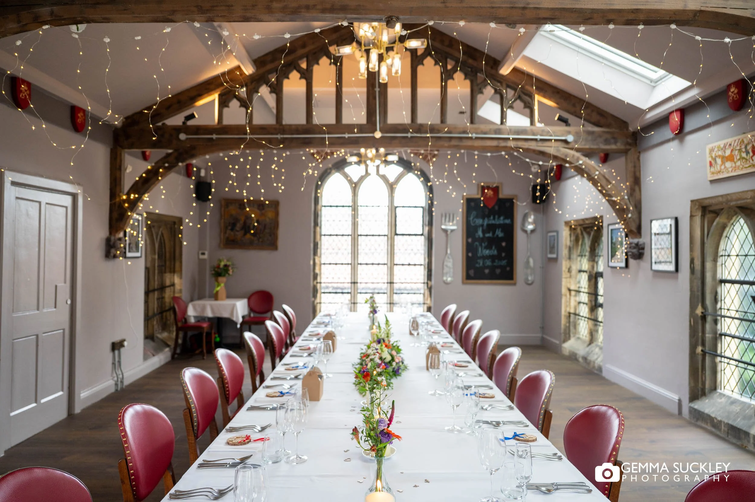 wedding breakfast room at york minster refectory 