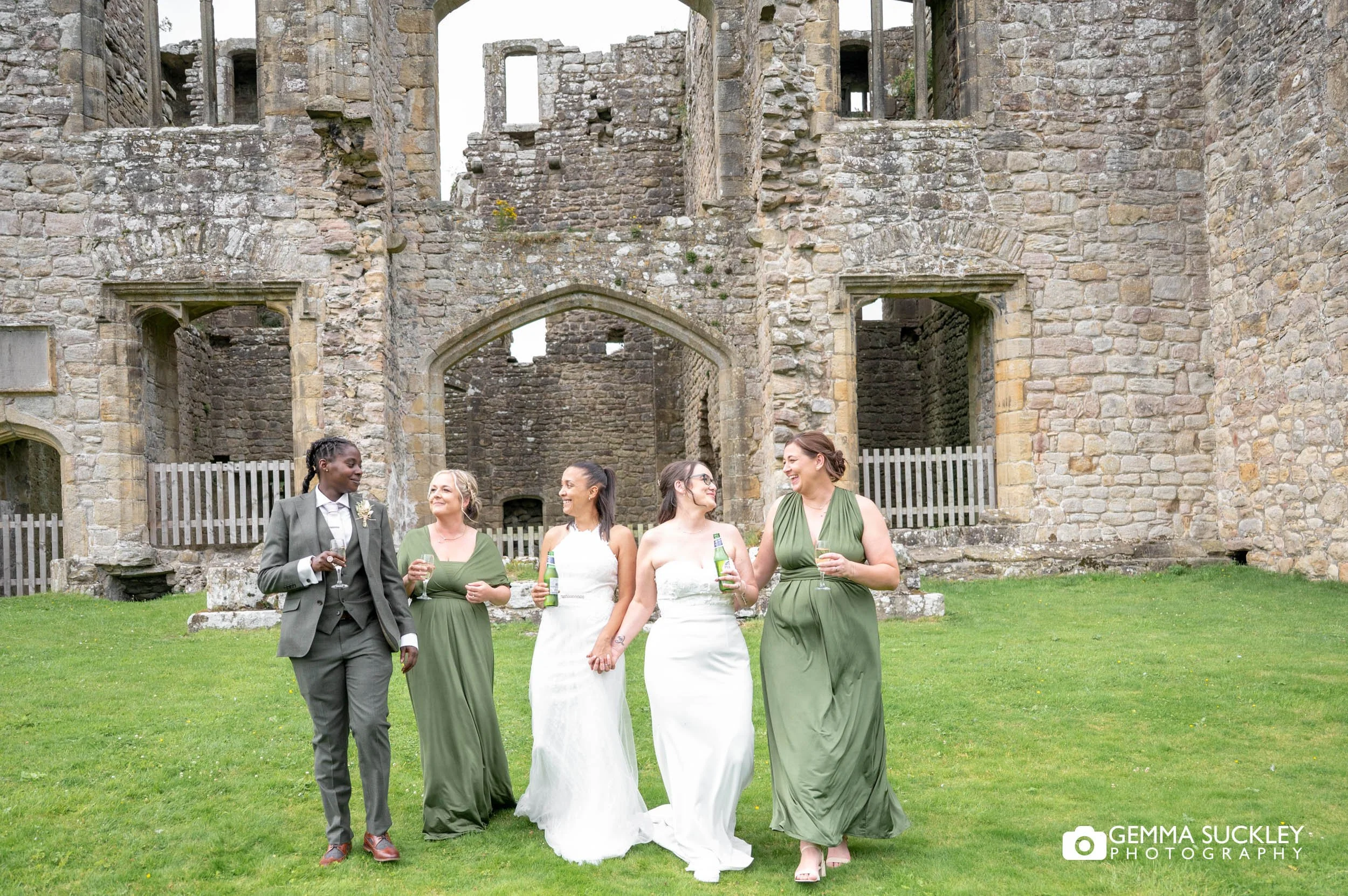 the bridal party at the priests house
