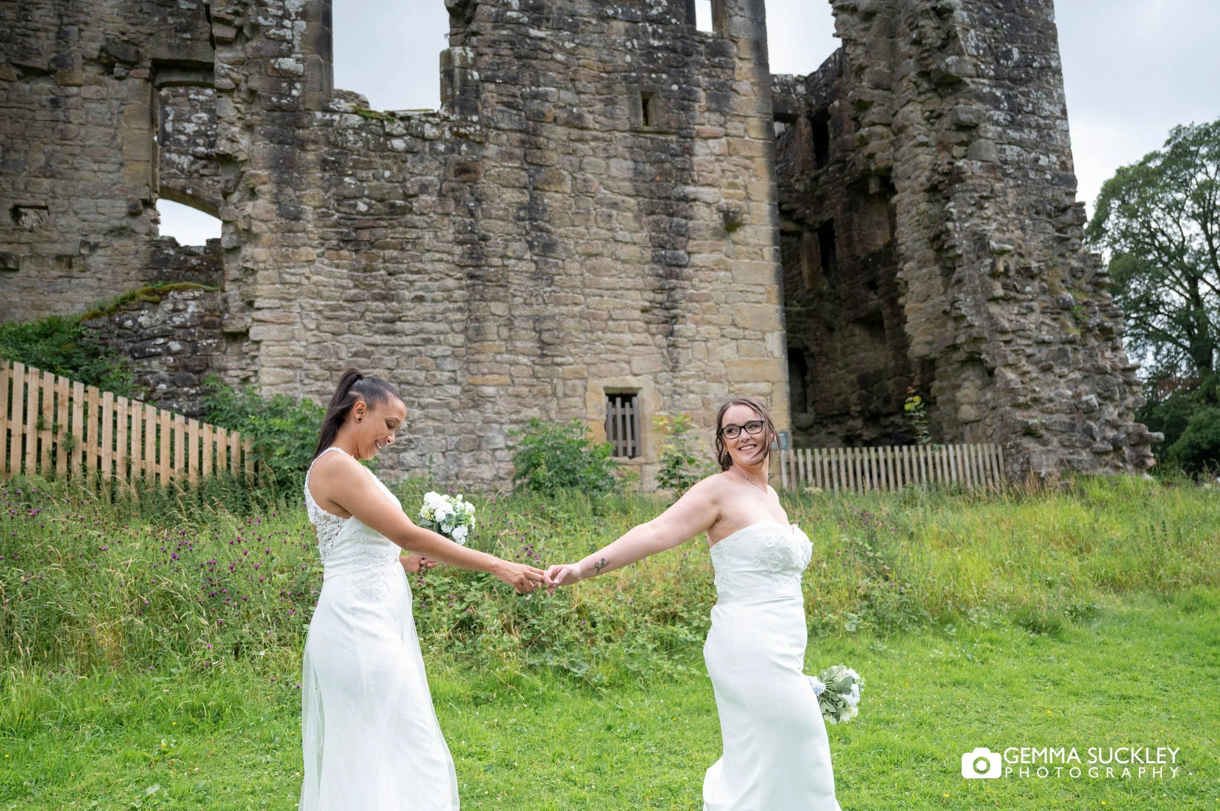 newly-weds at the ruin of barden tower