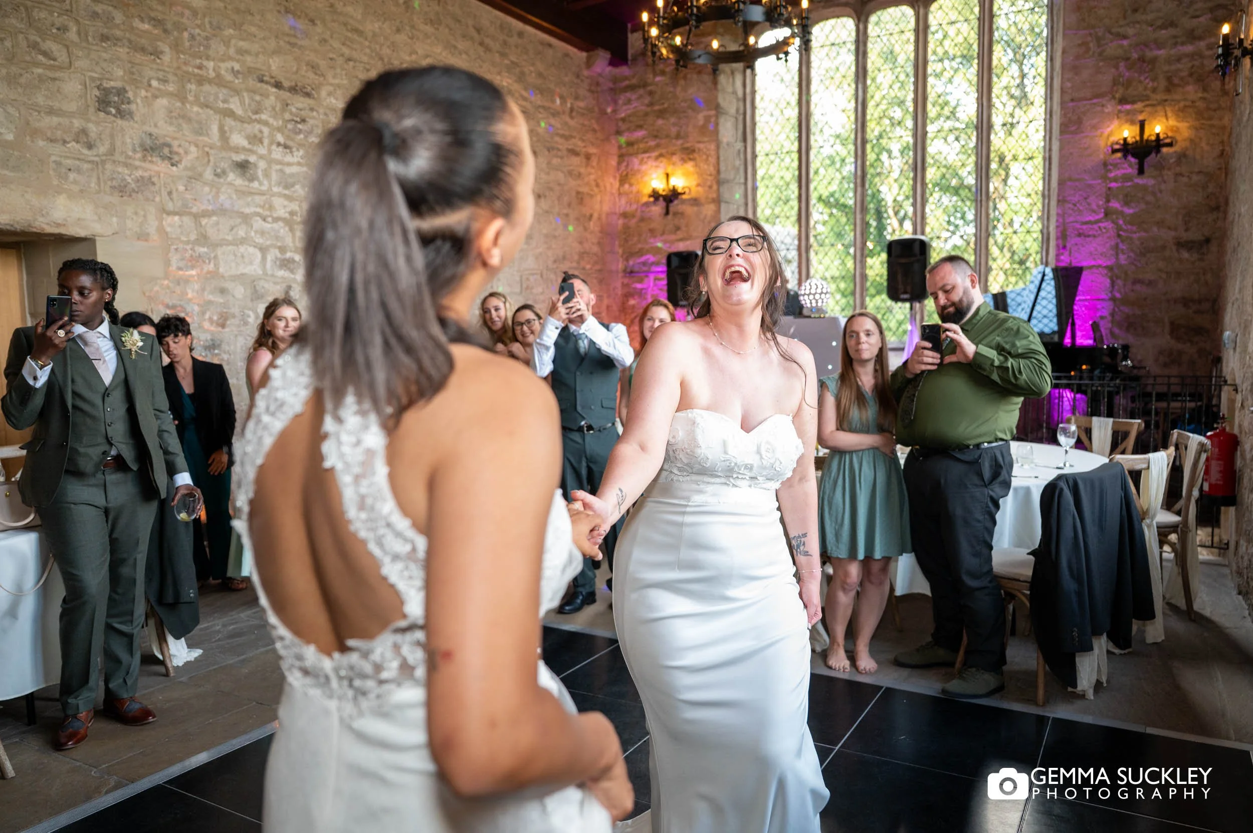 brides dancing their first dance