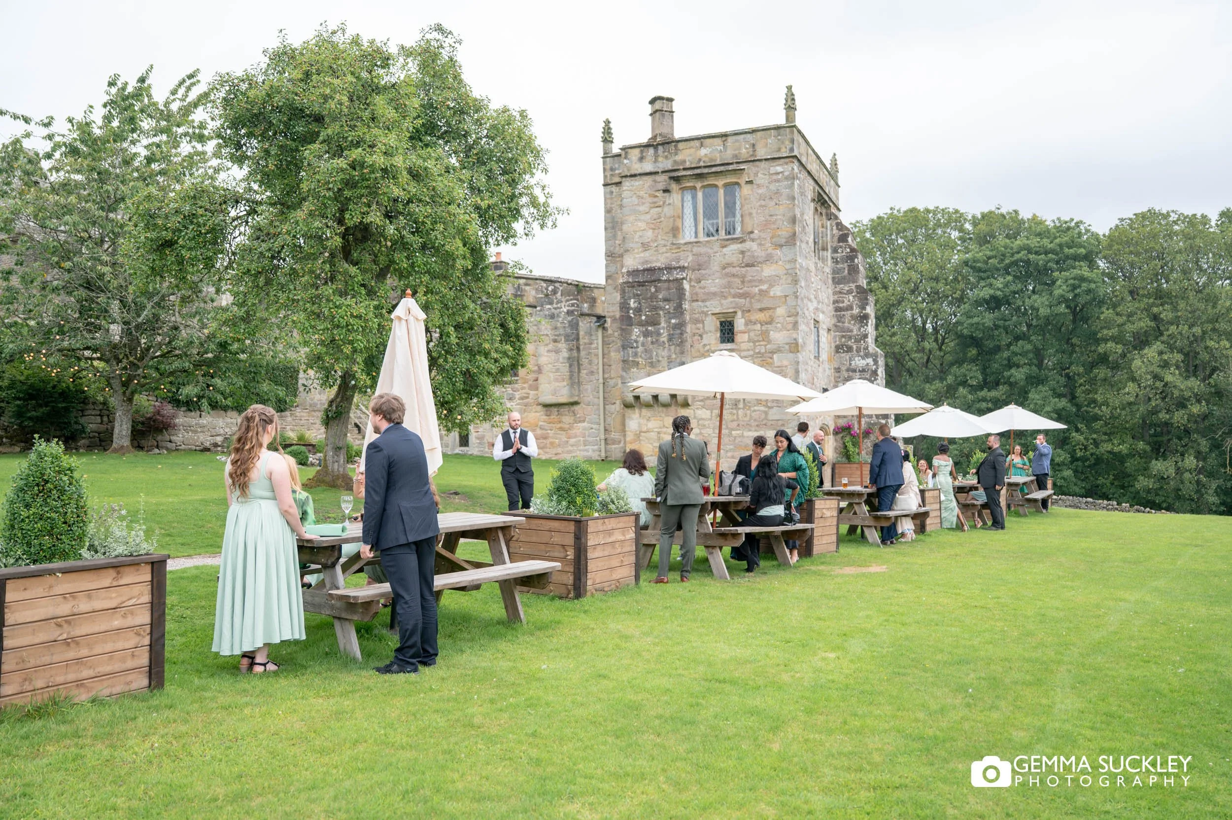 wedding guests at barden tower