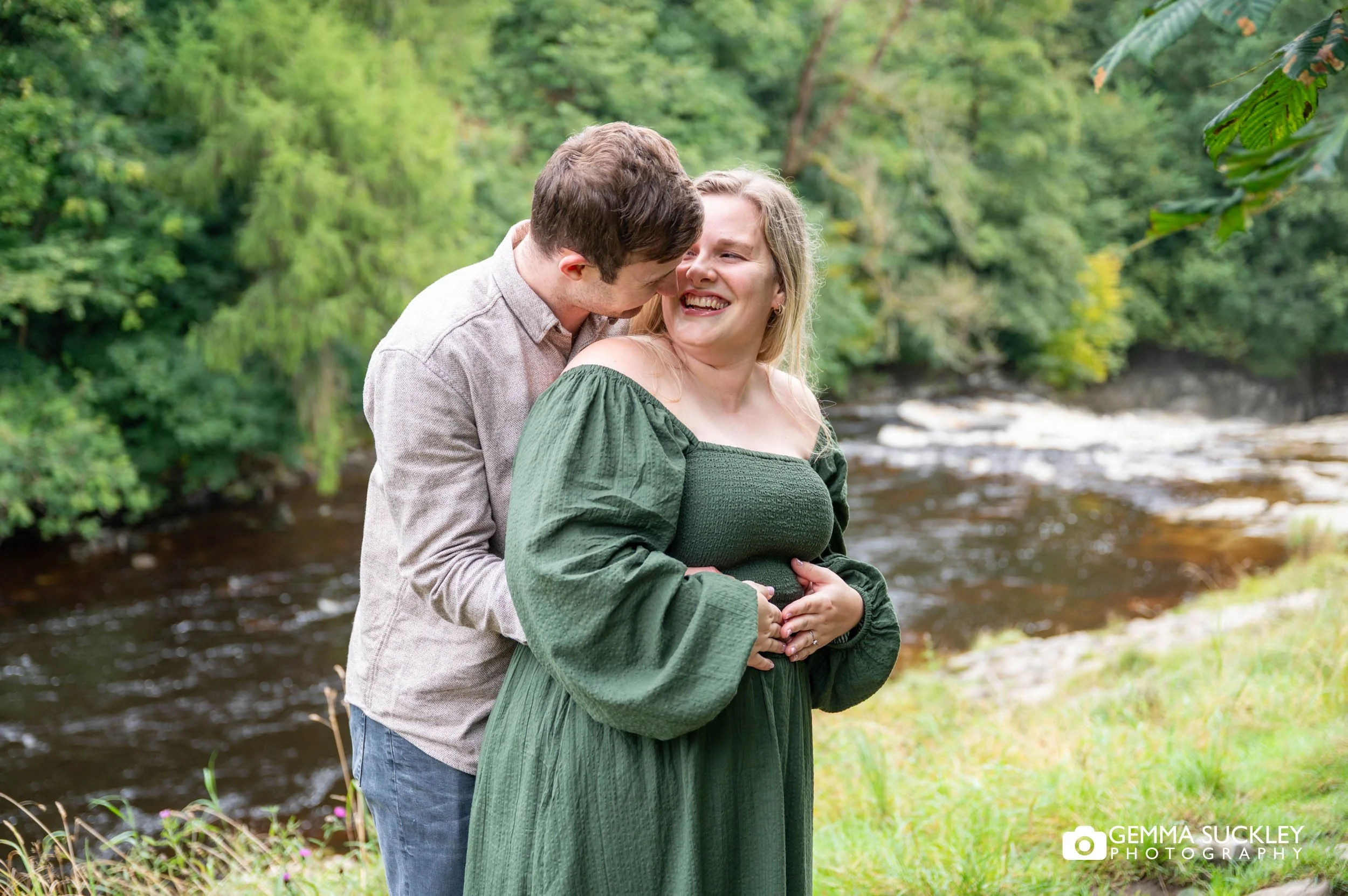 engaged couple at stainforth force