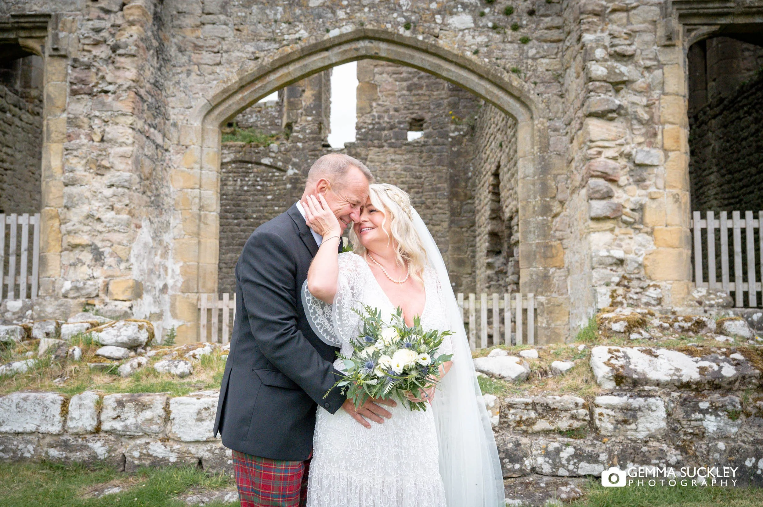 married couple in front of barden tower