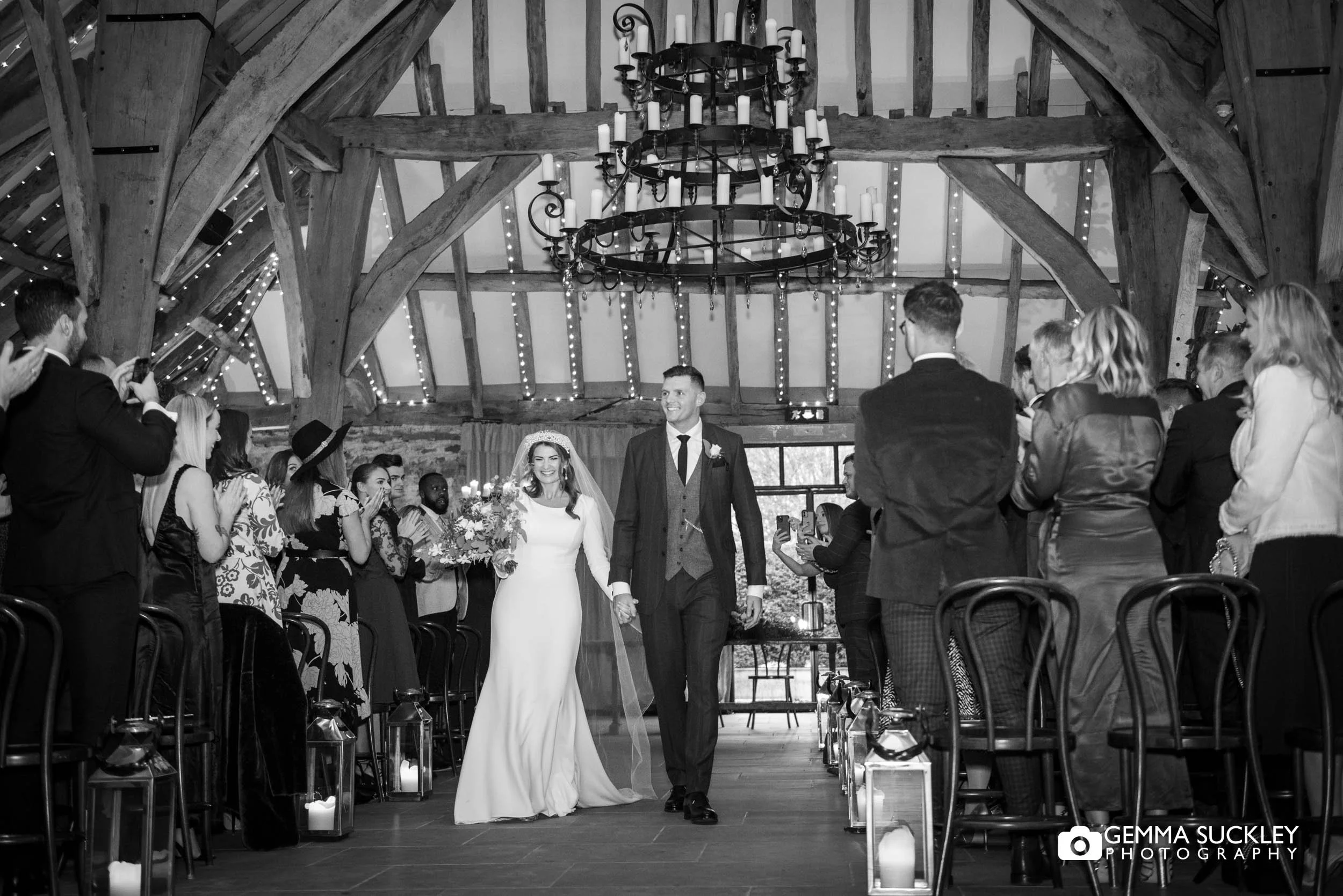 wedding ceremony at the tithe barn