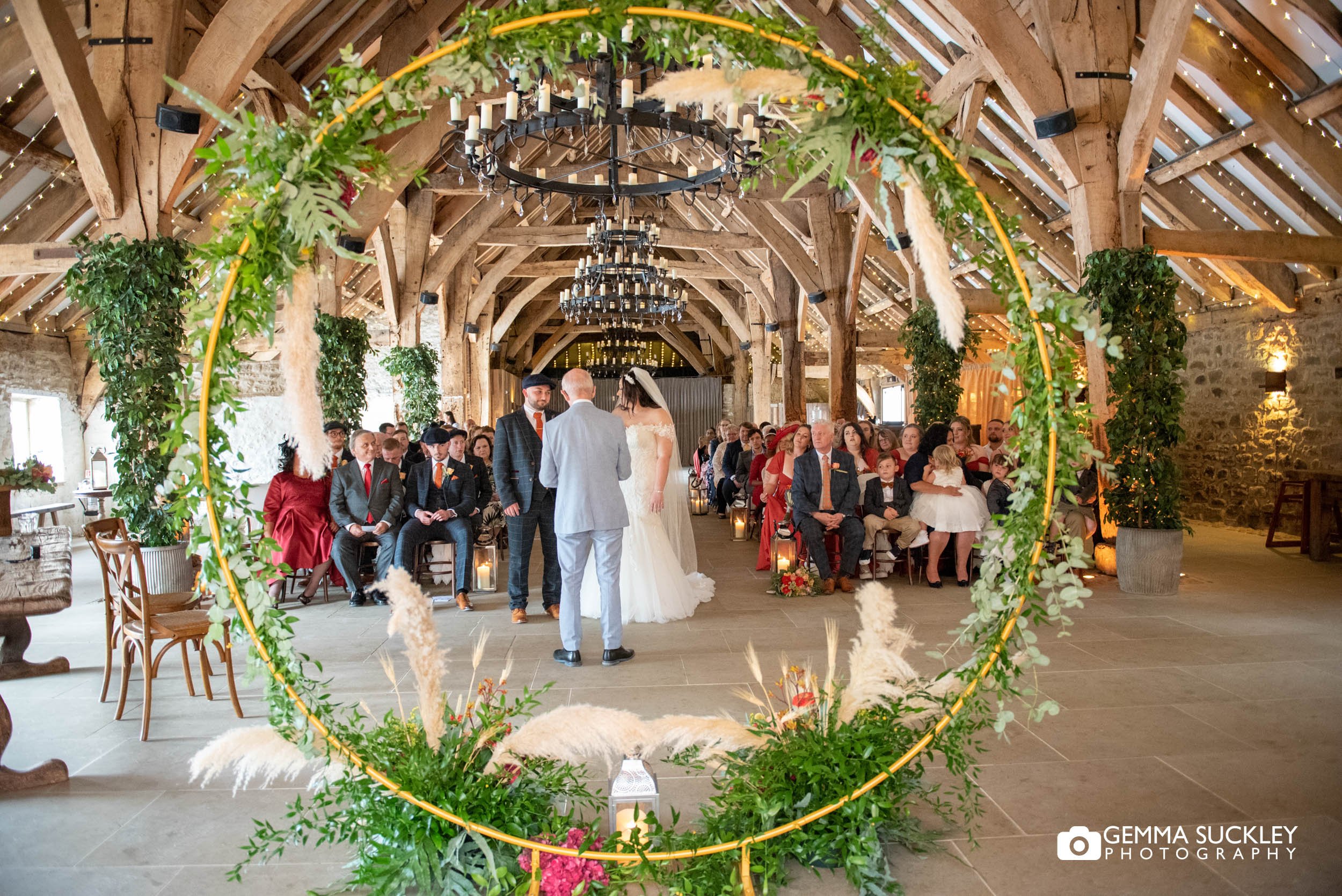 tithe barn wedding ceremony