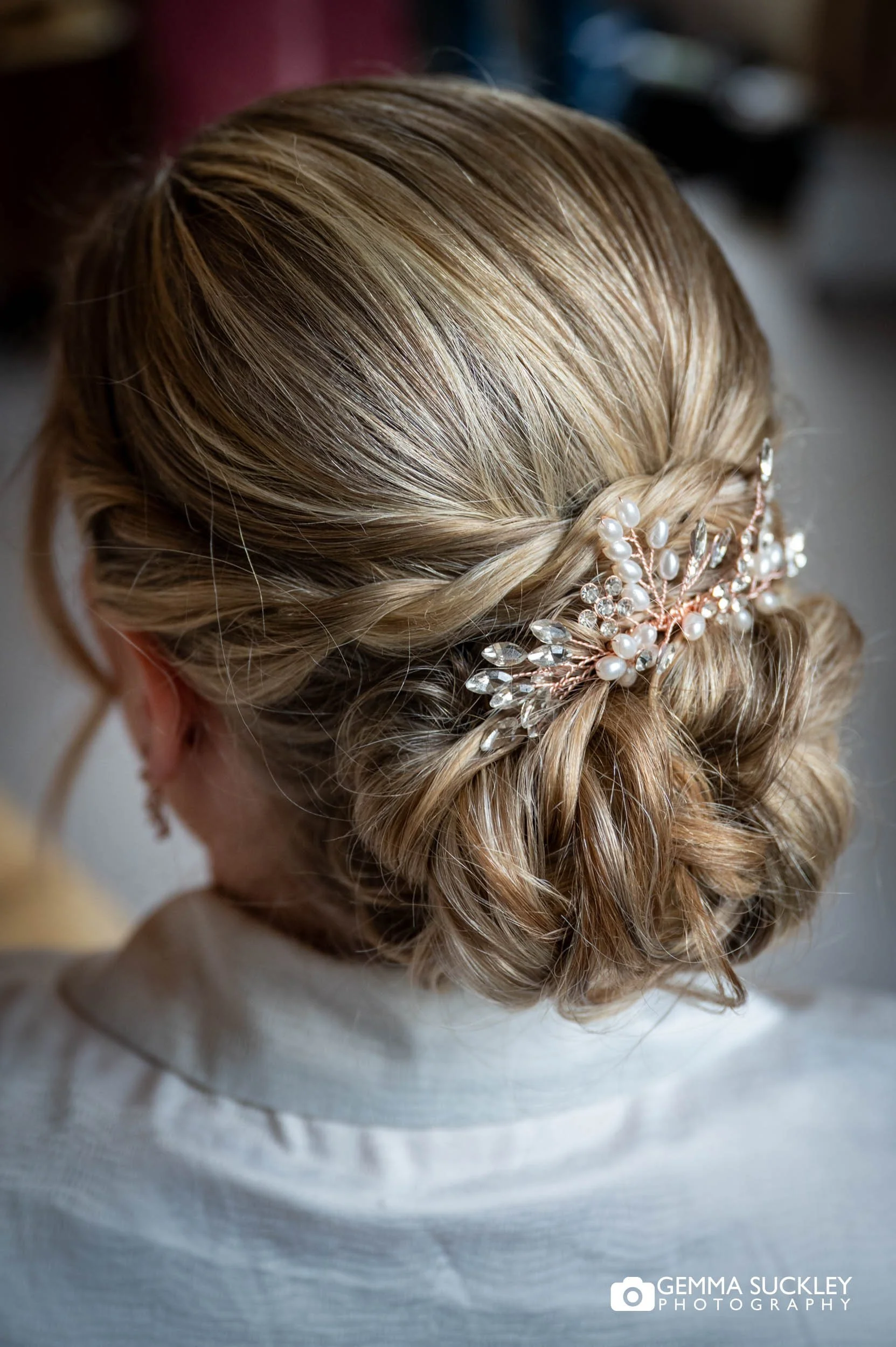 bridal hair photographed at the falcon manor