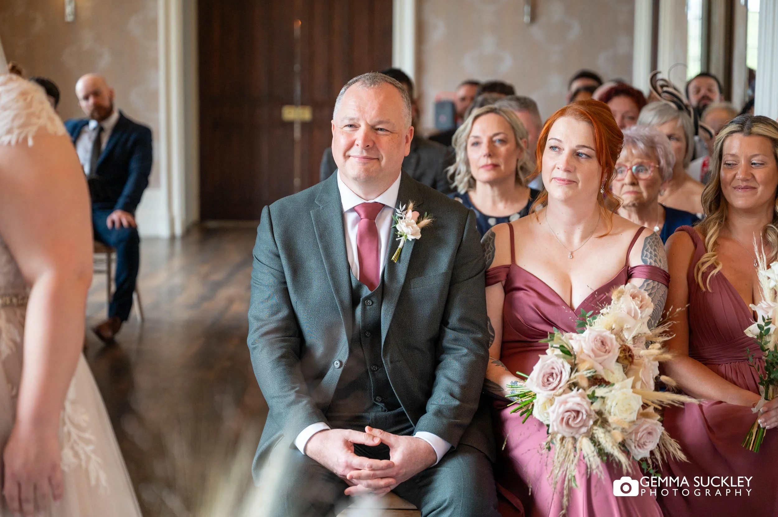 ceremony moment at Falcon Manor wedding in Settle