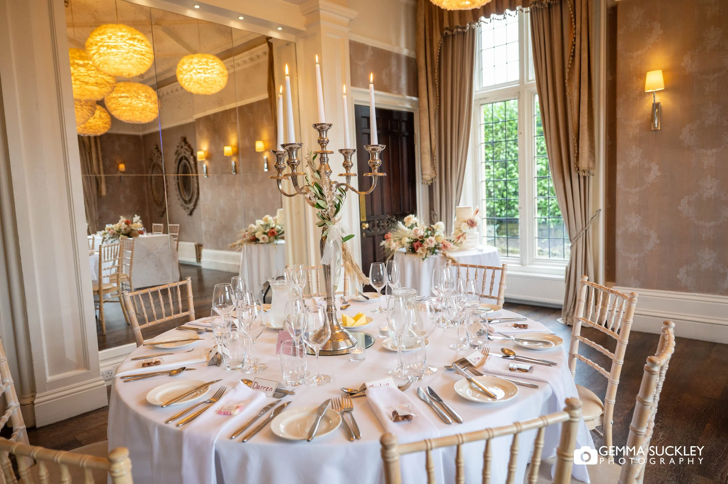 the wedding breakfast room at the falcon manor in settle