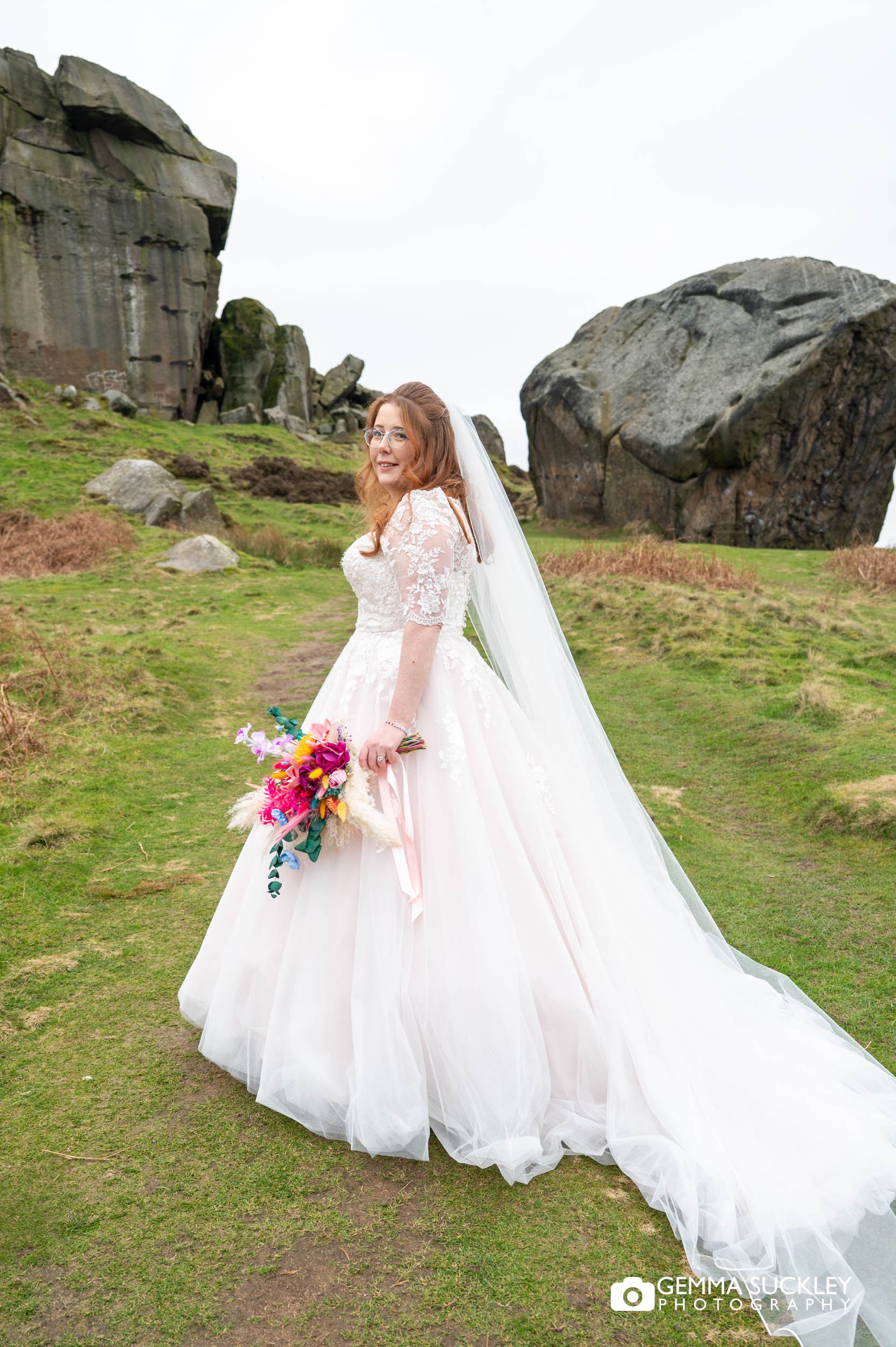 the bride at ilkley's cow and calf