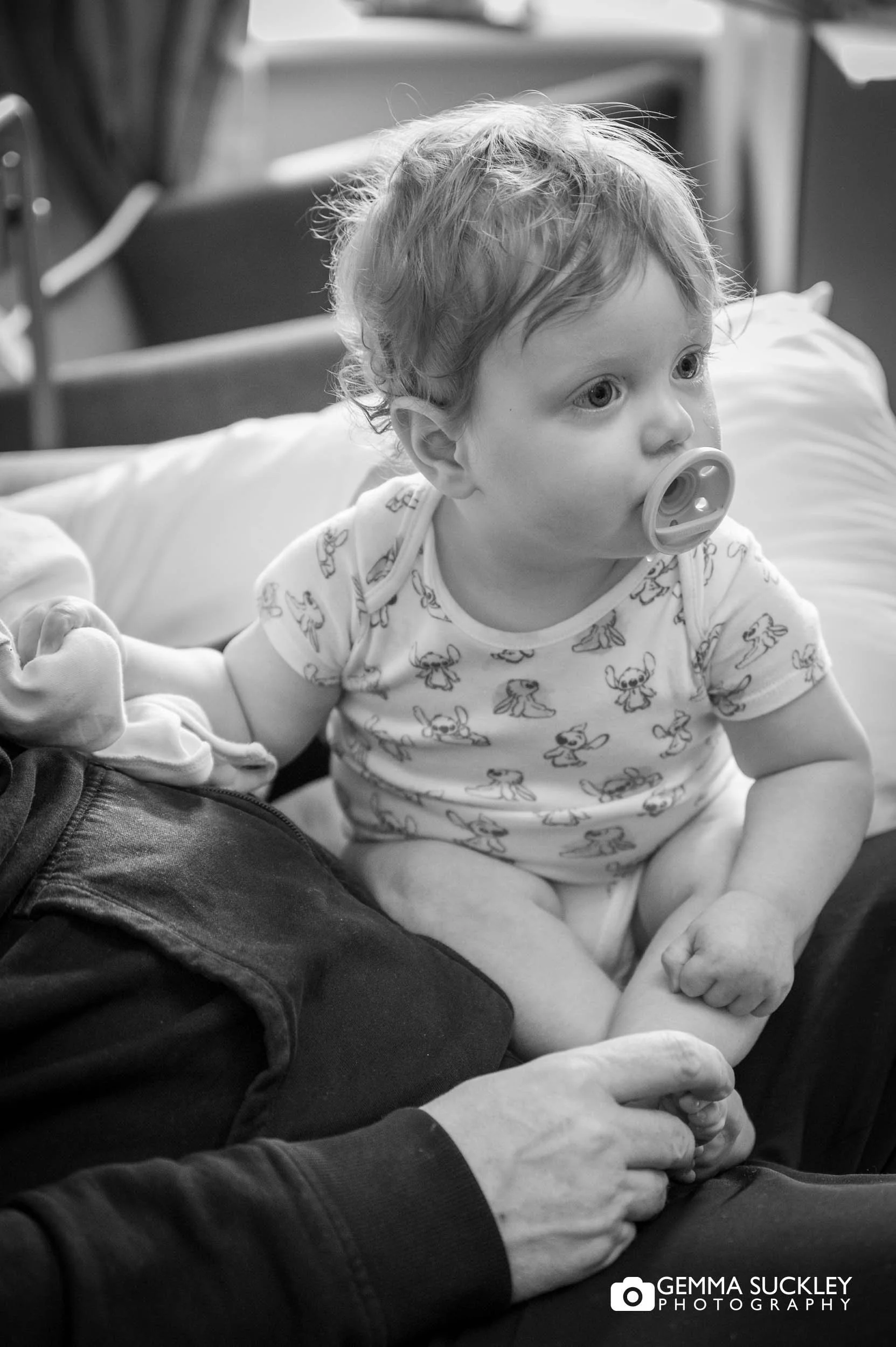 brides baby watching bridal preparation