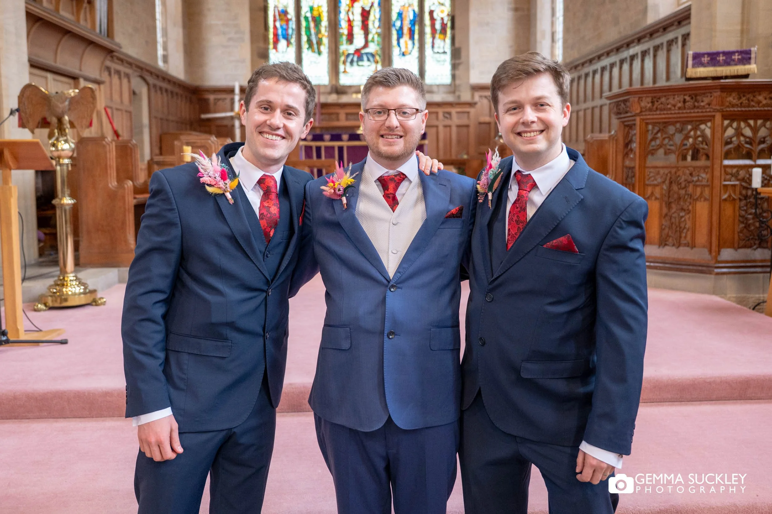 the grooms party ilkley church wedding ceremony