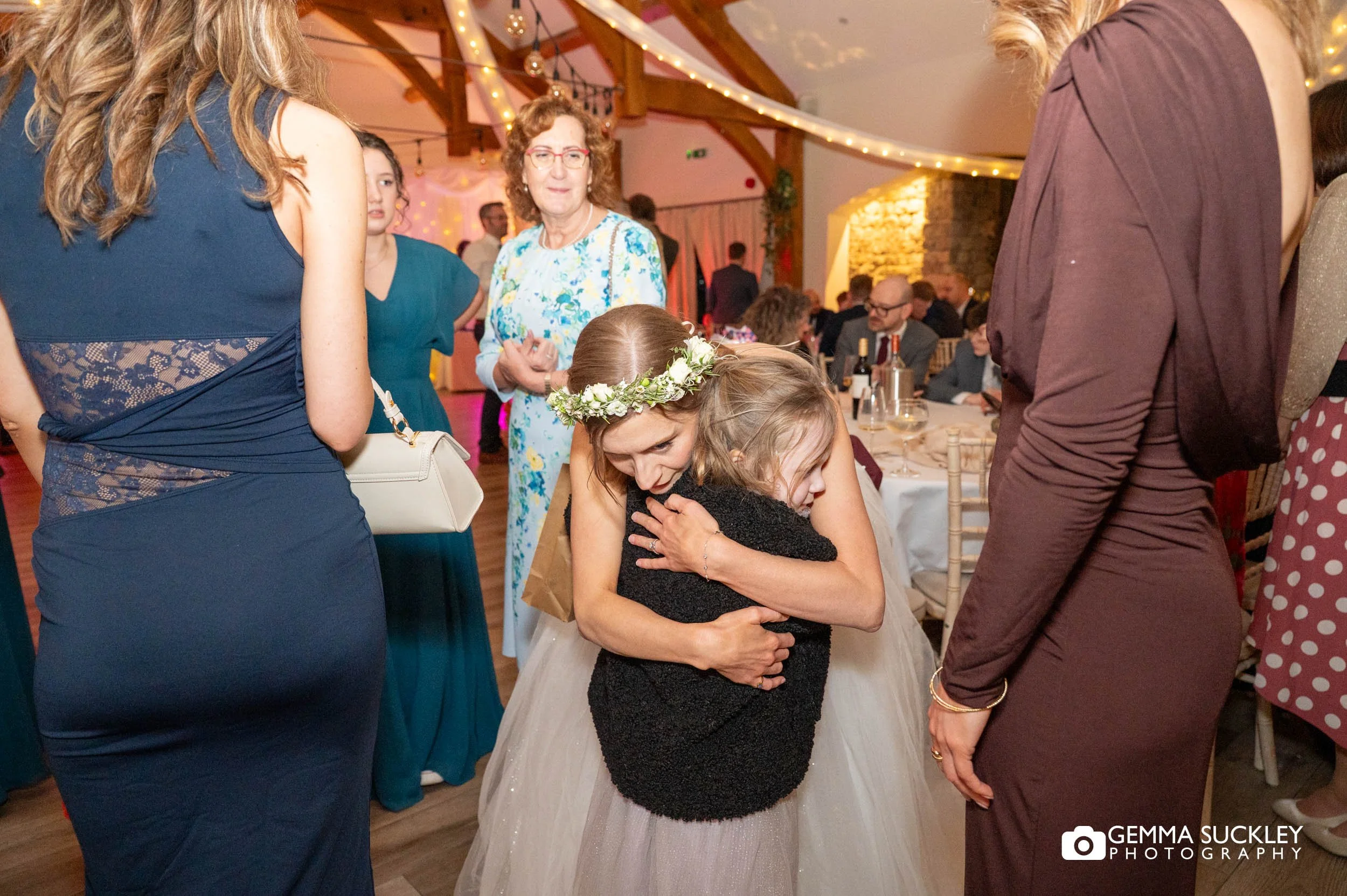 bride enjoying a laid-back Yorkshire Dales wedding reception