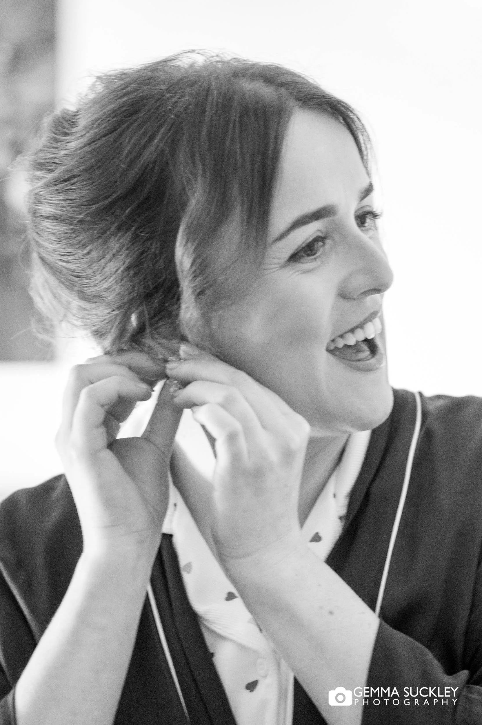 Bride getting ready at Falcon Manor