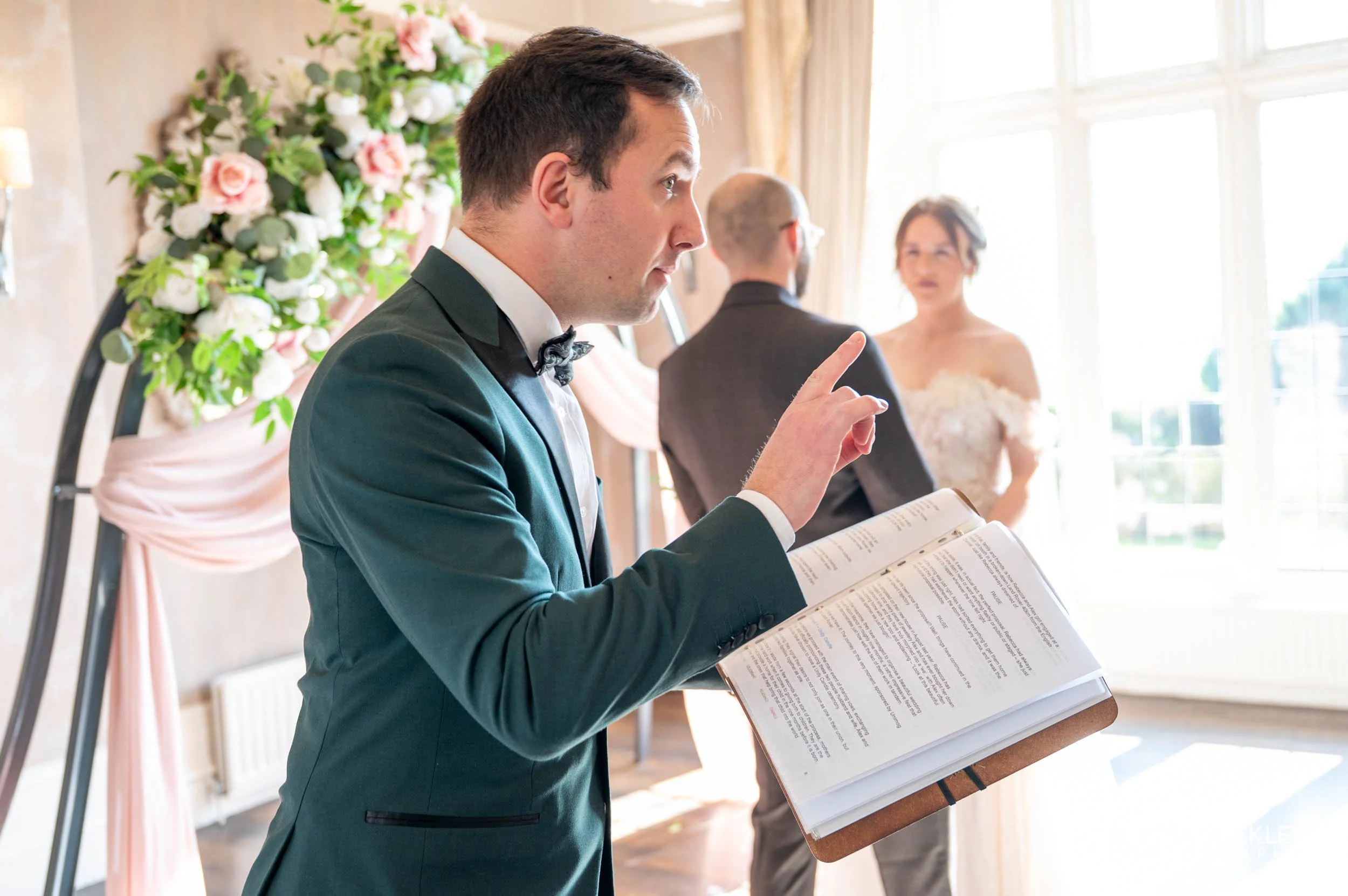 Personal ceremony led by celebrant at Falcon Manor wedding