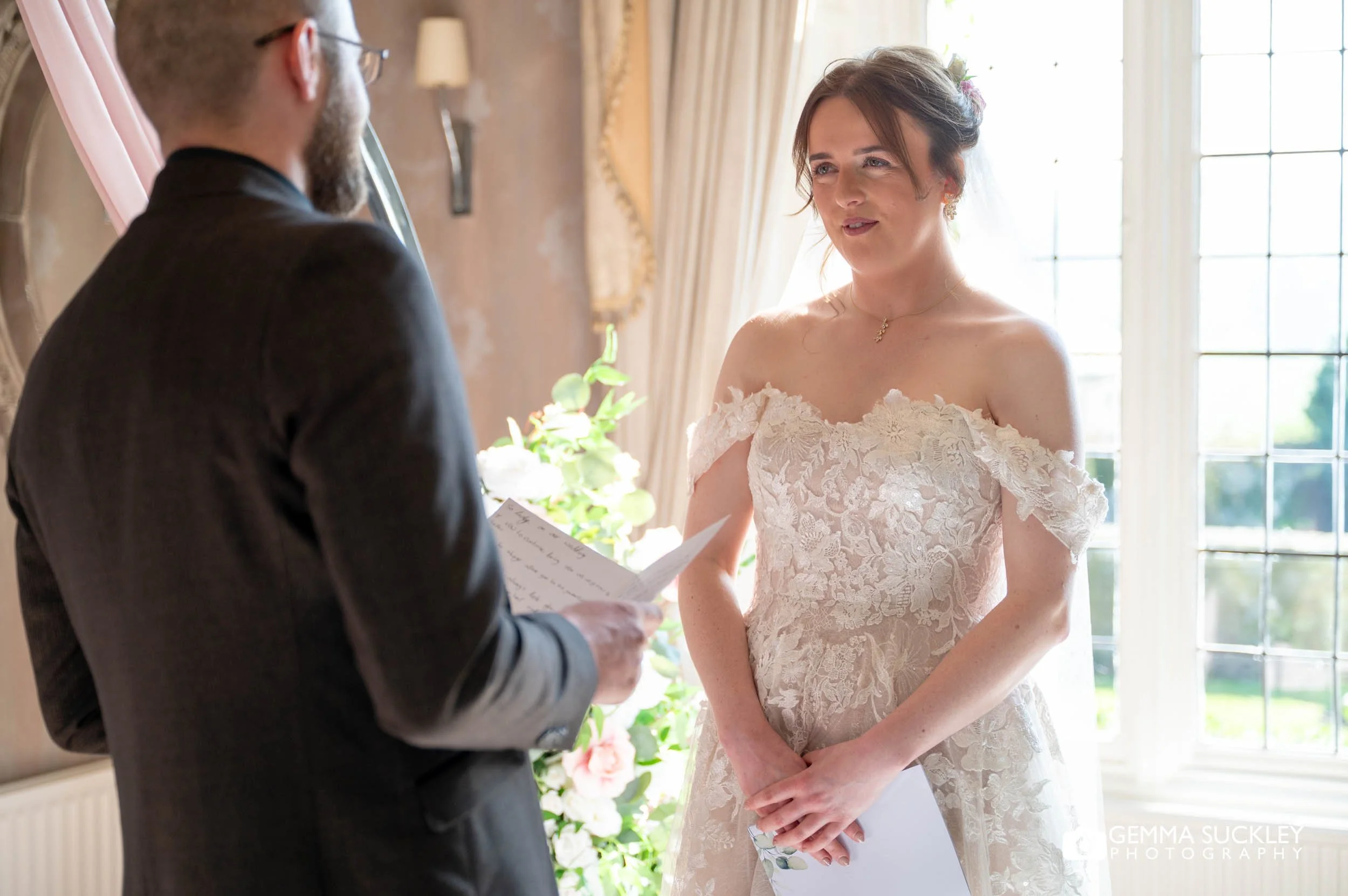 natural wedding ceremony moment at Falcon Manor wedding ceremony