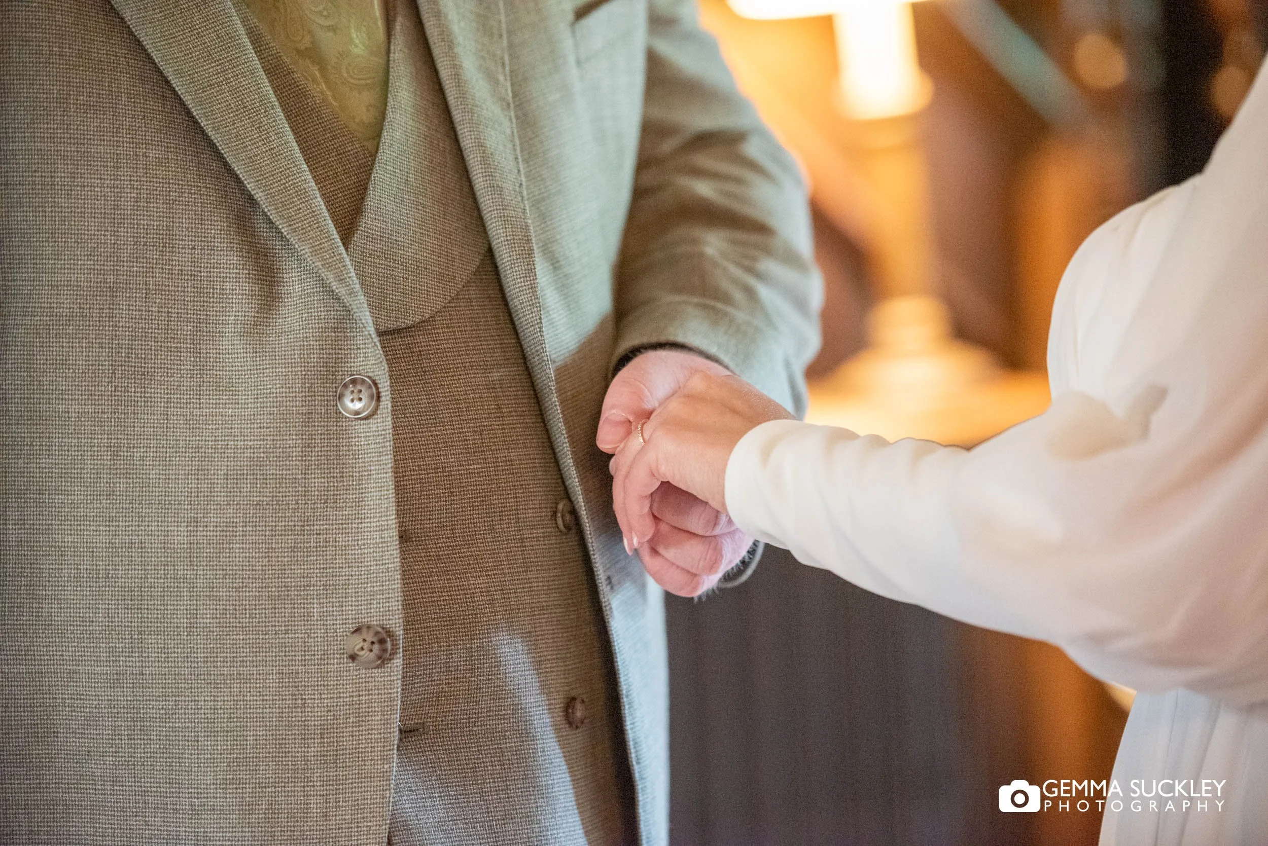 Close-up of wedding rings during the ceremony