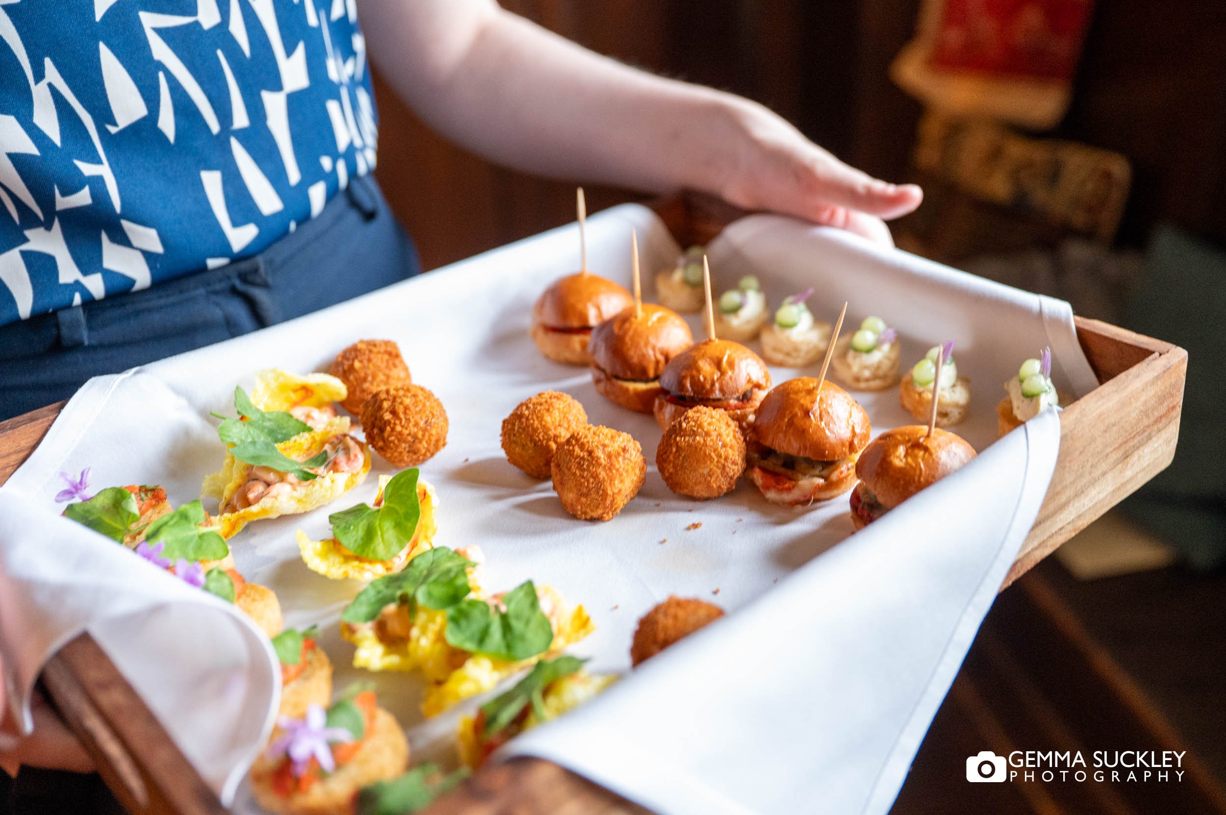 canapés at holdsworth house wedding