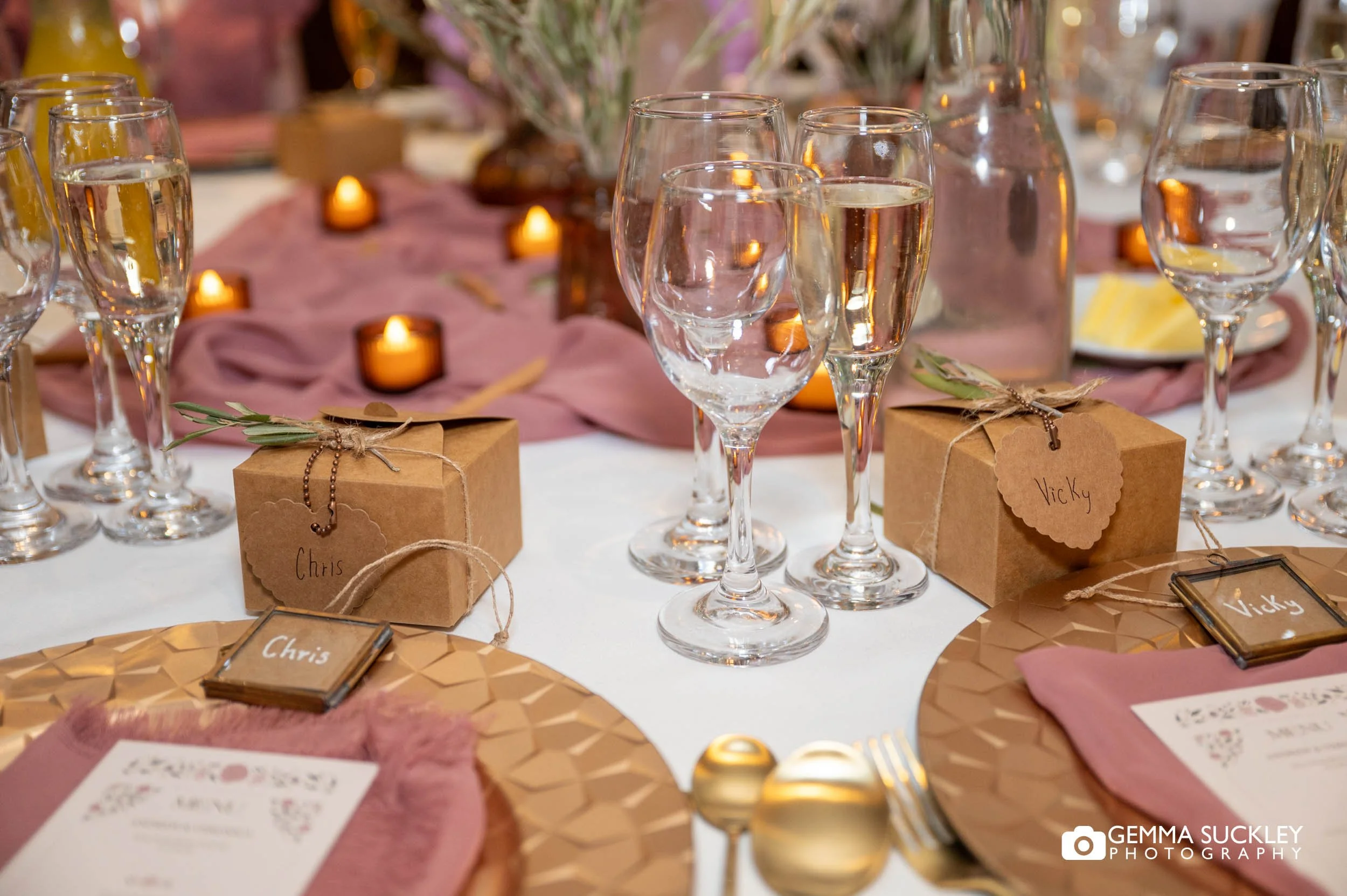 Personal wedding favours arranged for guests