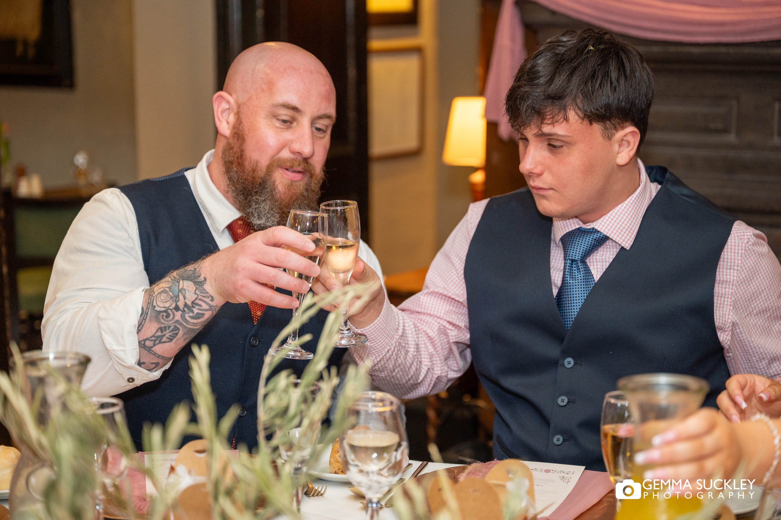 Guests enjoying an wedding meal together