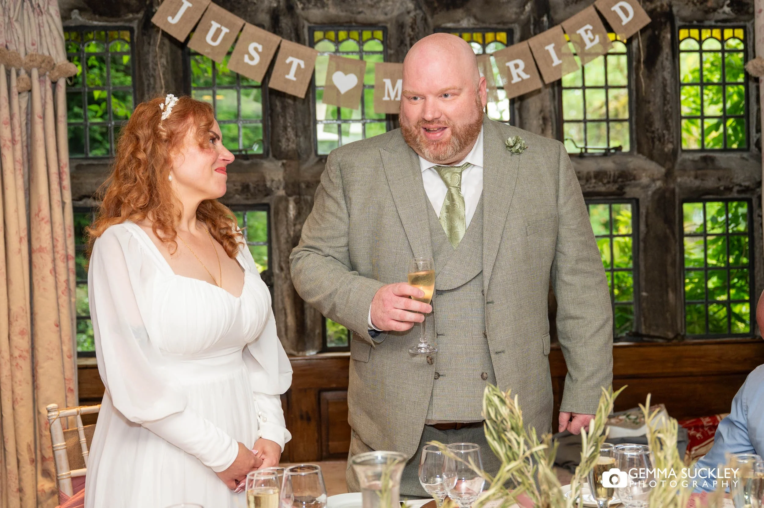 Groom giving a short heartfelt wedding speech