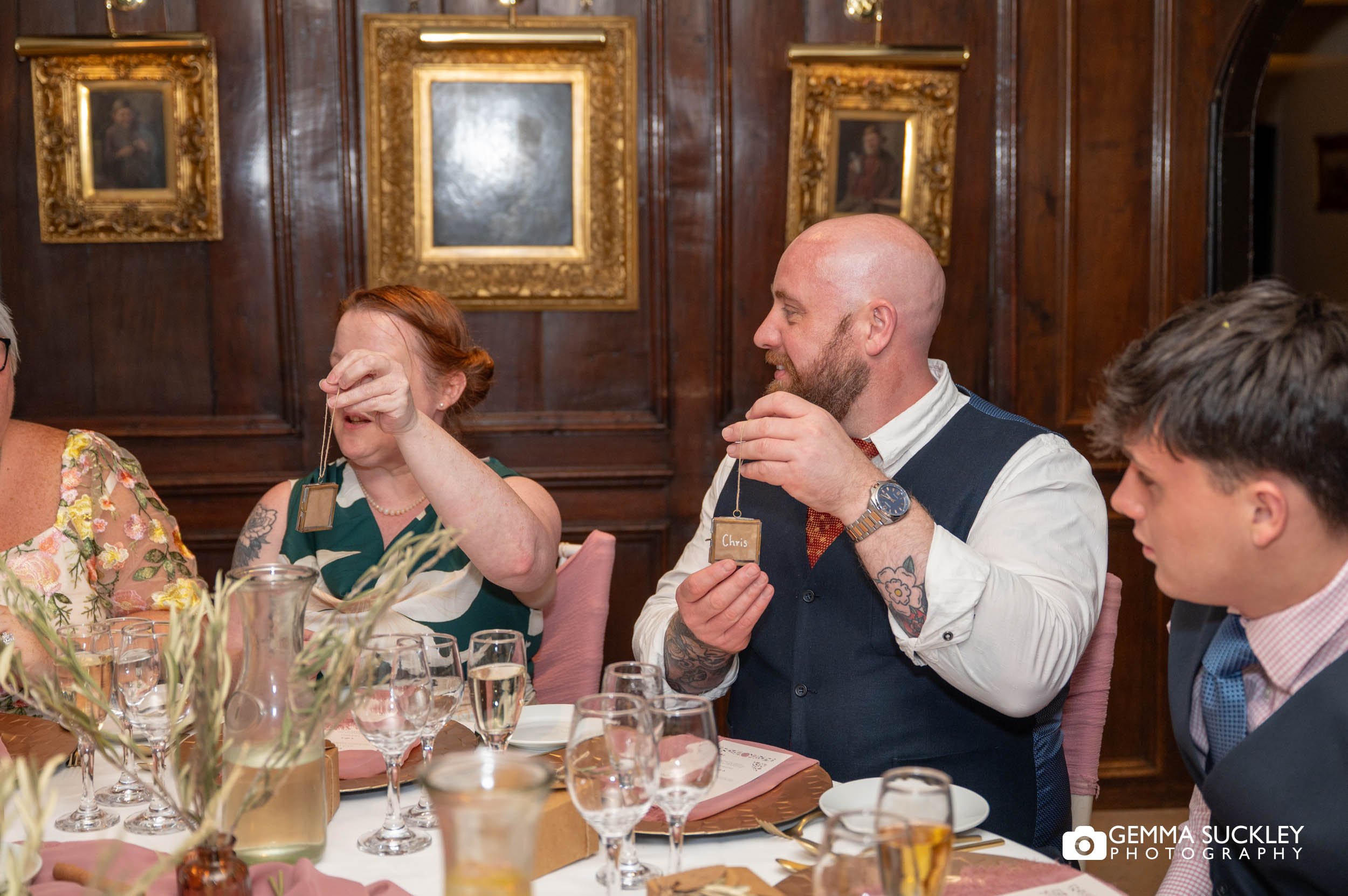 Guests enjoying an intimate wedding meal together
