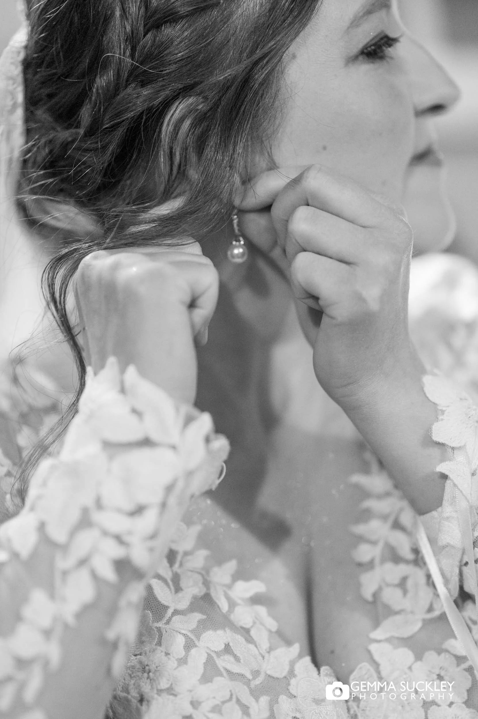 Close-up of bridal details jewellery 