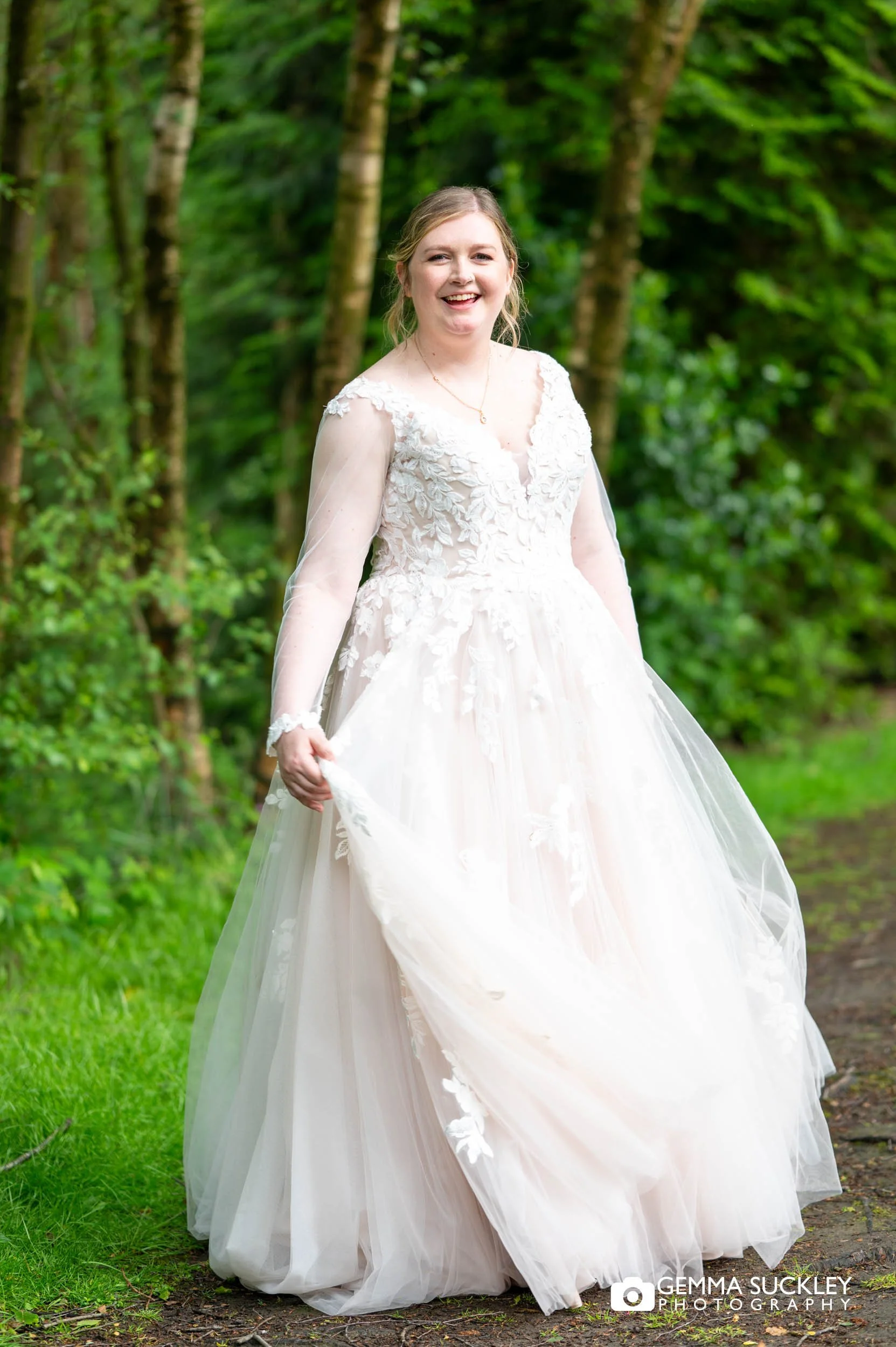 bridal portrait in the woodland