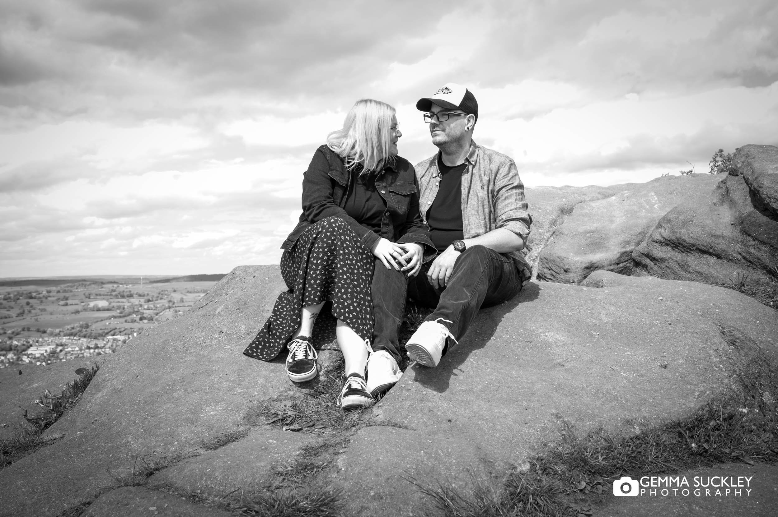Couple overlooking the views at Otley Chevin