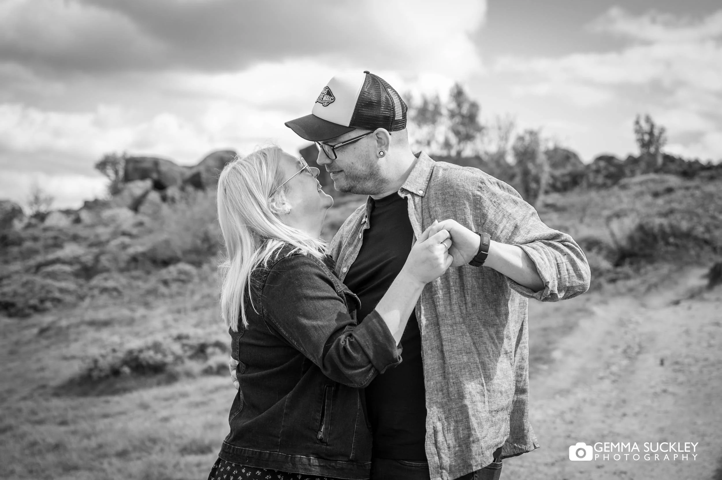 Couple sharing a quiet moment before their wedding at chevin hotel
