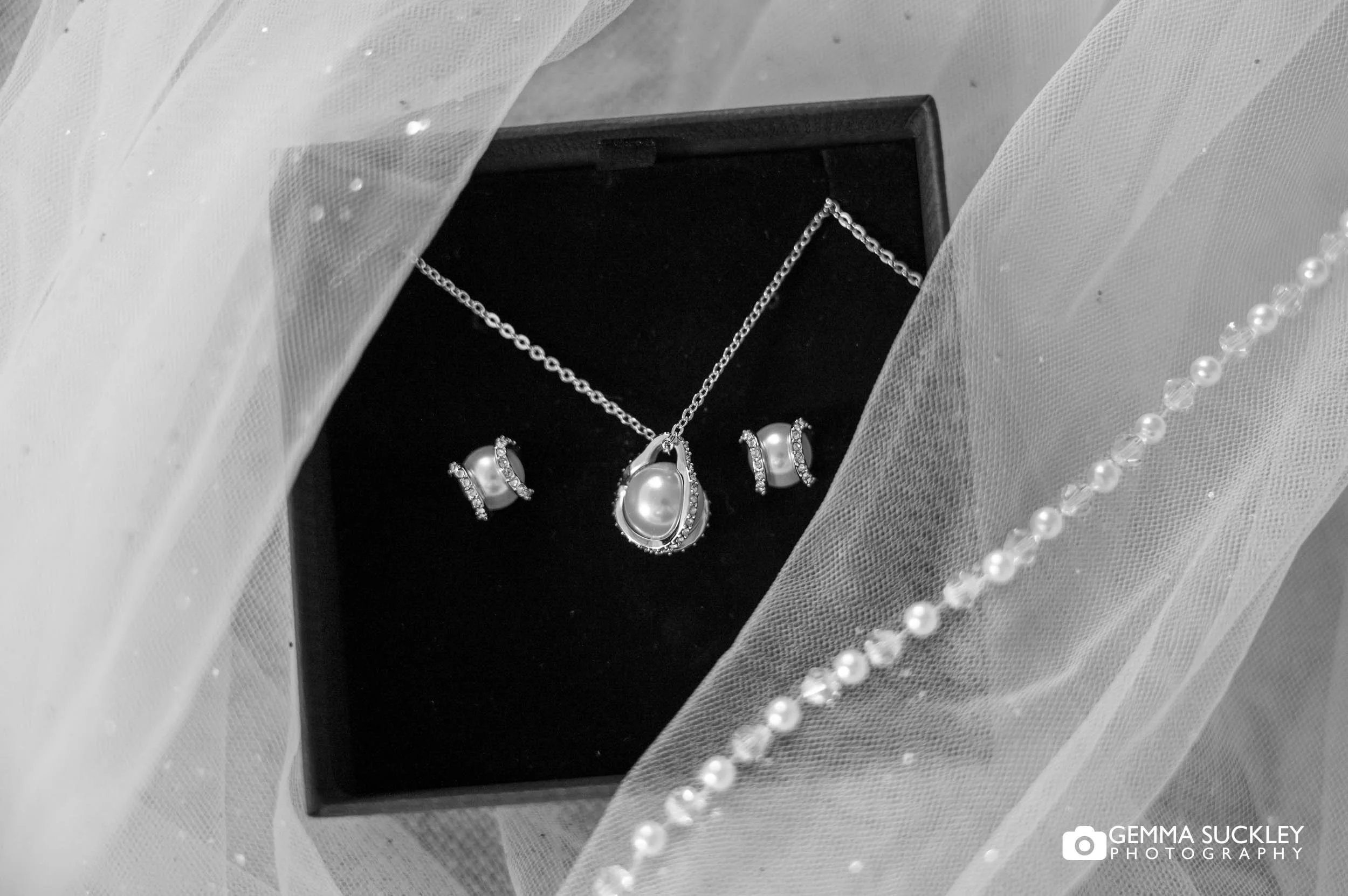 Wedding jewellery ready for the bridal preparations.
