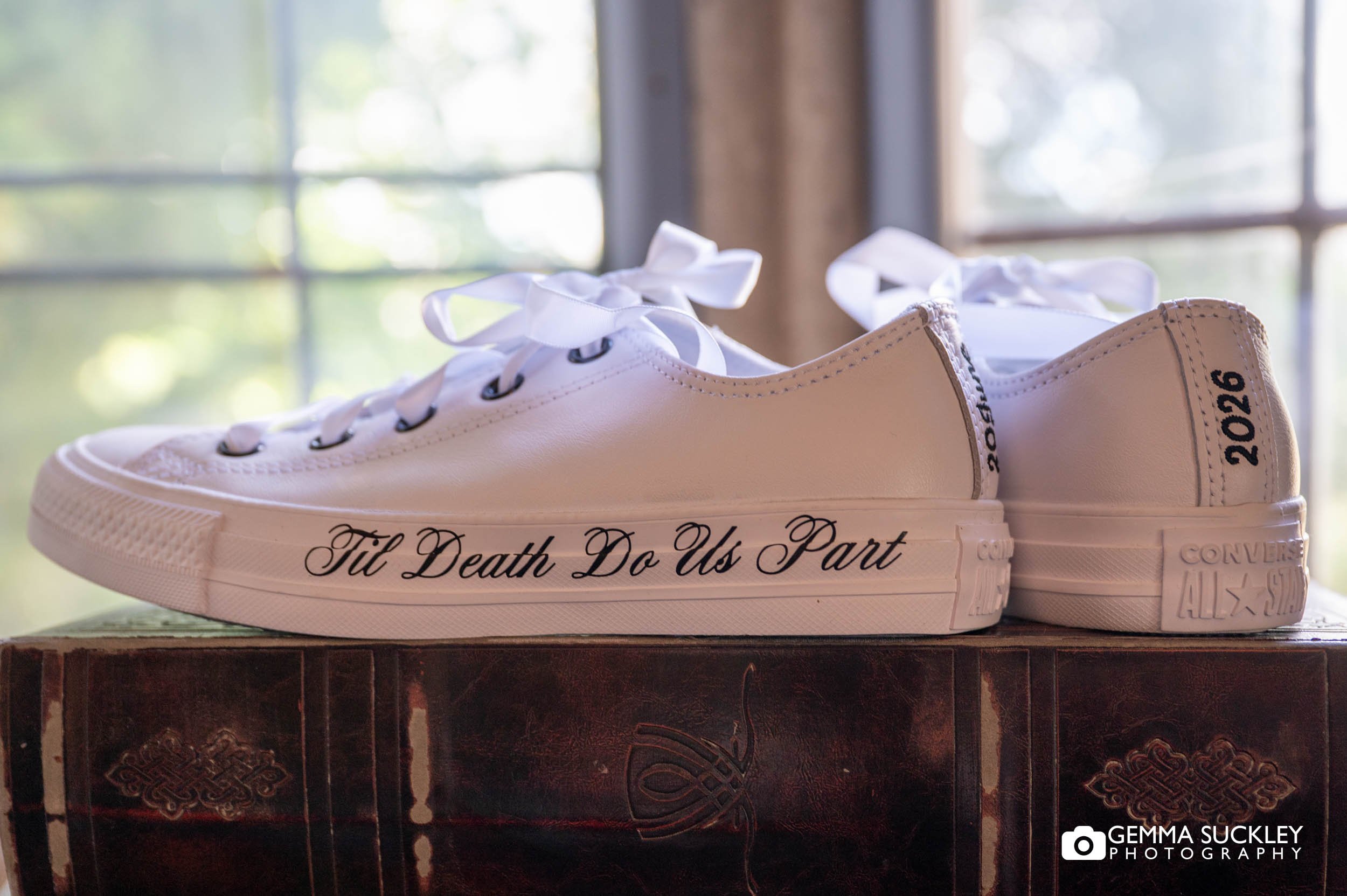 Bride's bespoke wedding converse