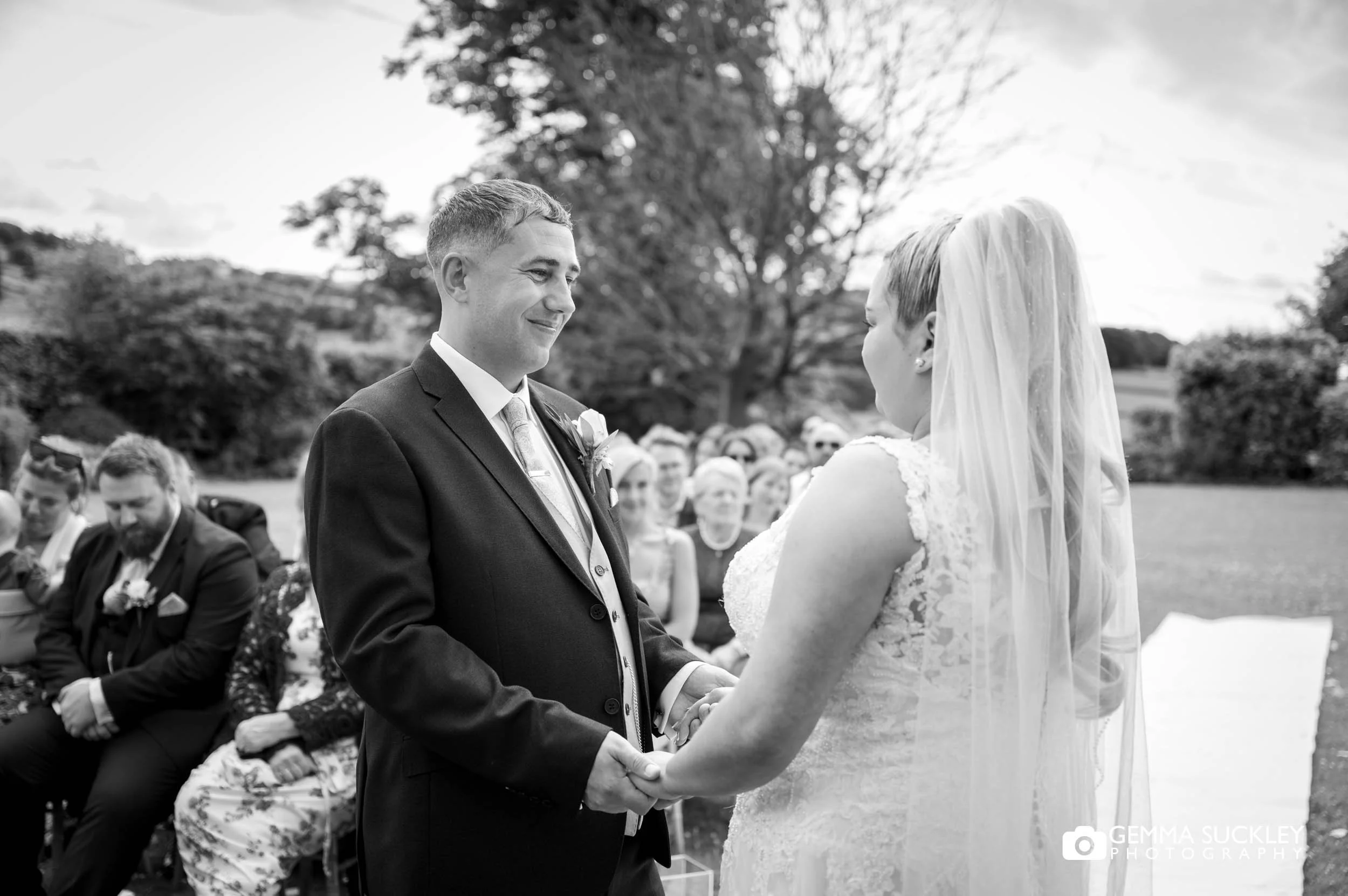 Couple exchanging wedding vows