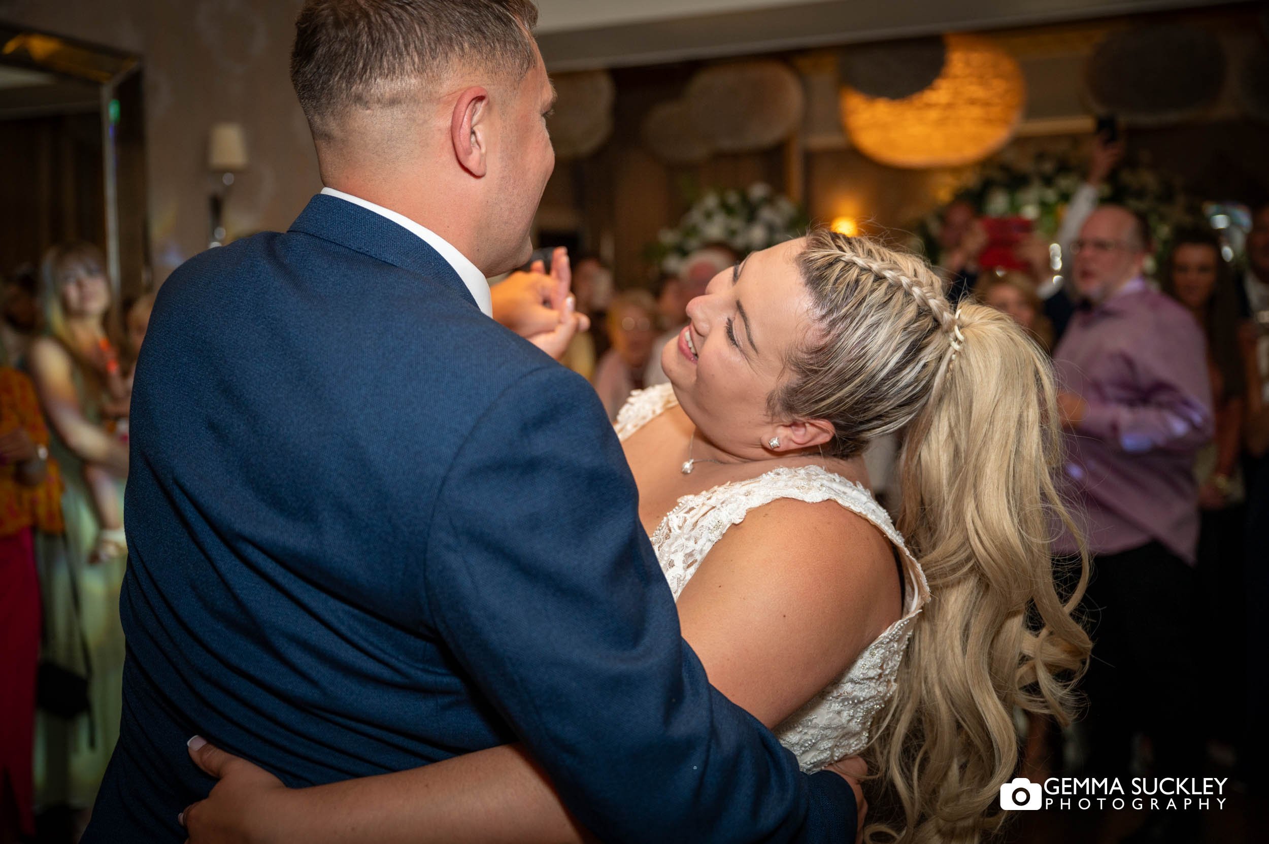 Bride and groom sharing their first dance
