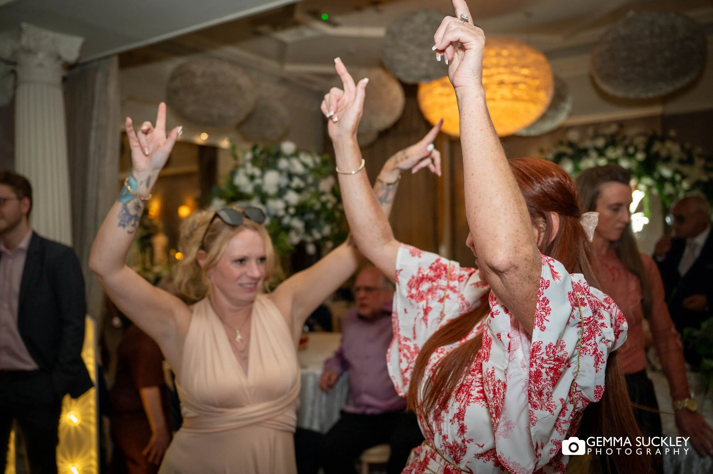 wedding guests dancing at the falcon manor