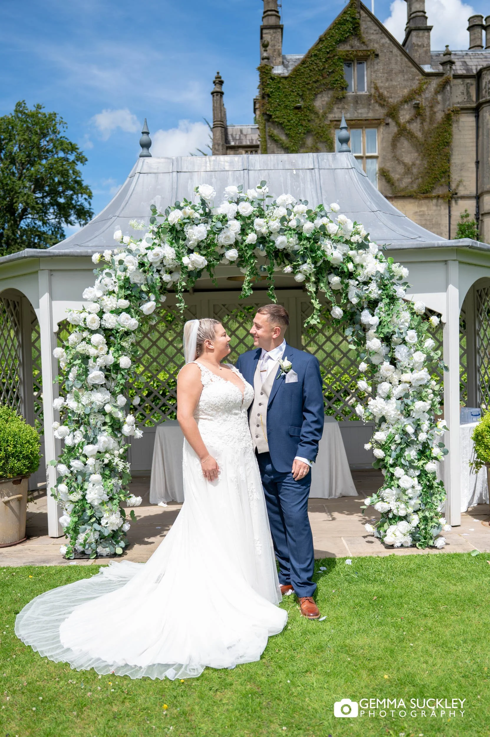 Bride and groom enjoying a quiet moment together