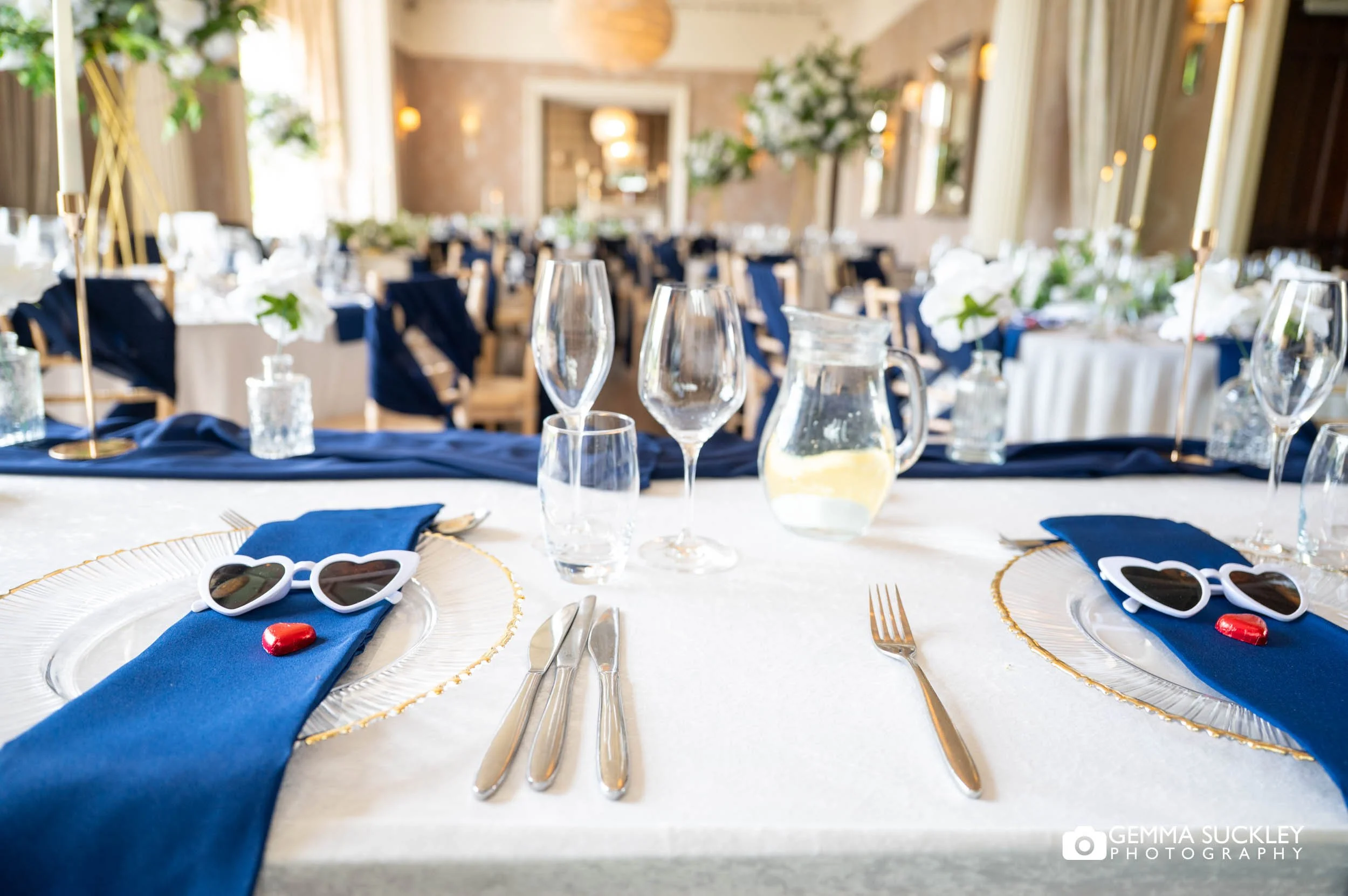 Navy and gold wedding stationery